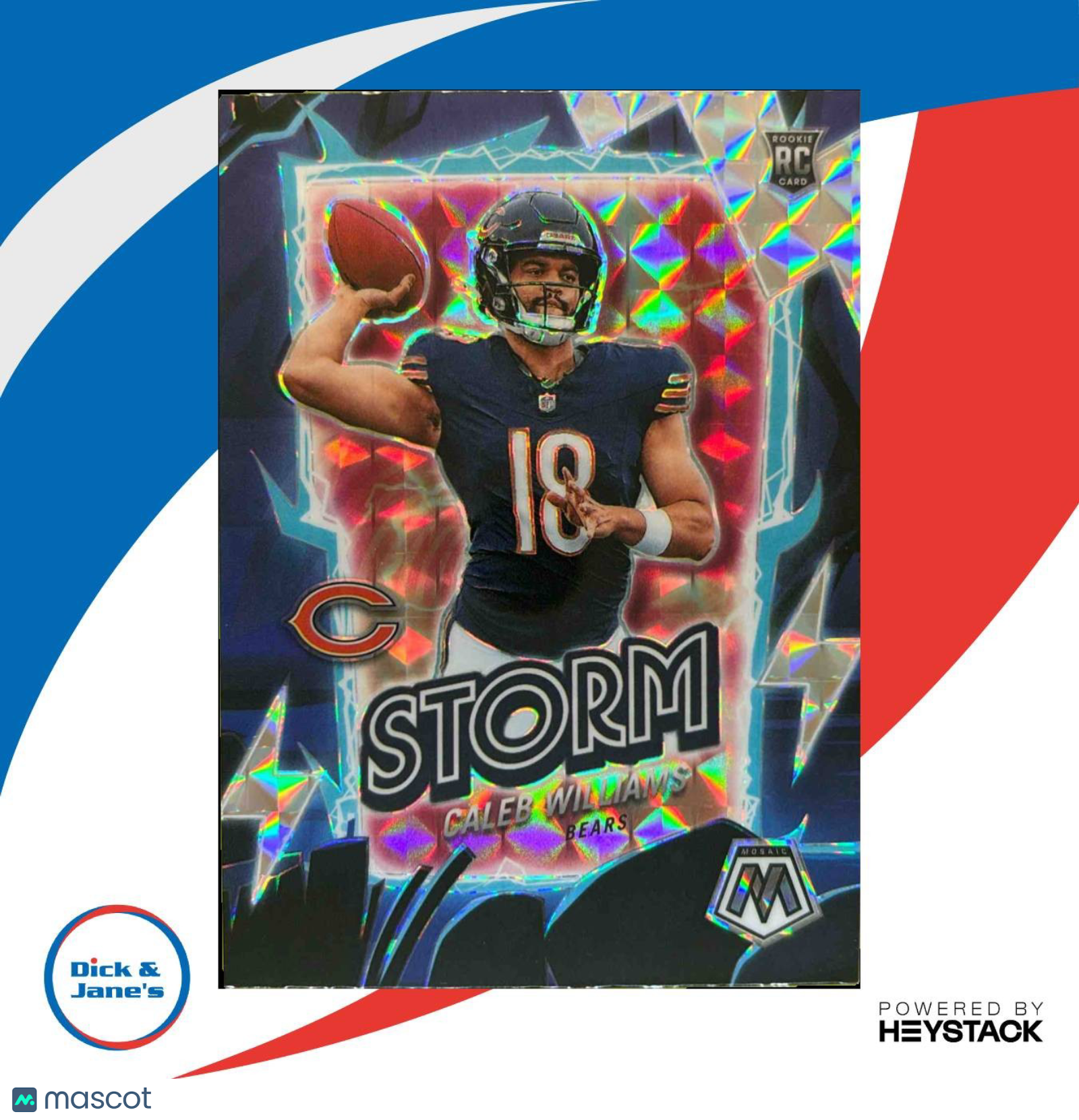 2024 Panini Mosaic Caleb Williams Storm Silver #9 RC Chicago Bears - Sports Cards