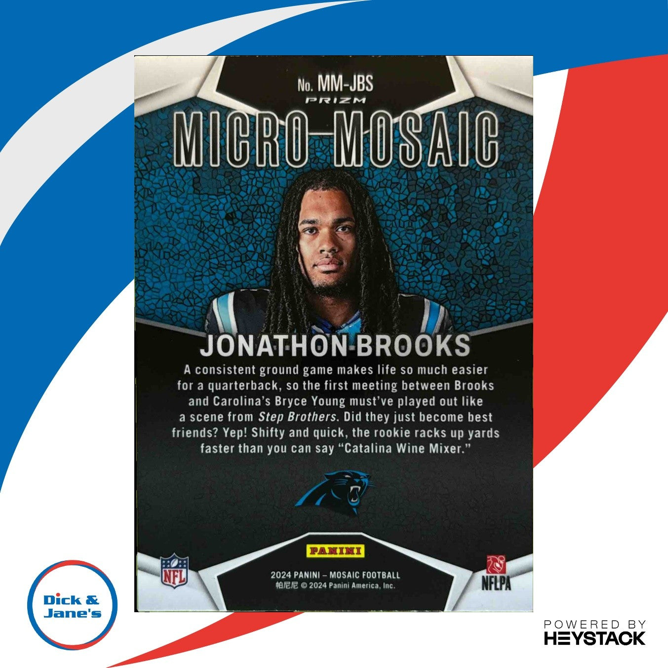 2024 Panini Mosaic Jonathon Brooks Micro #MM-JBS RC Carolina Panthers Rookie - Sports Cards