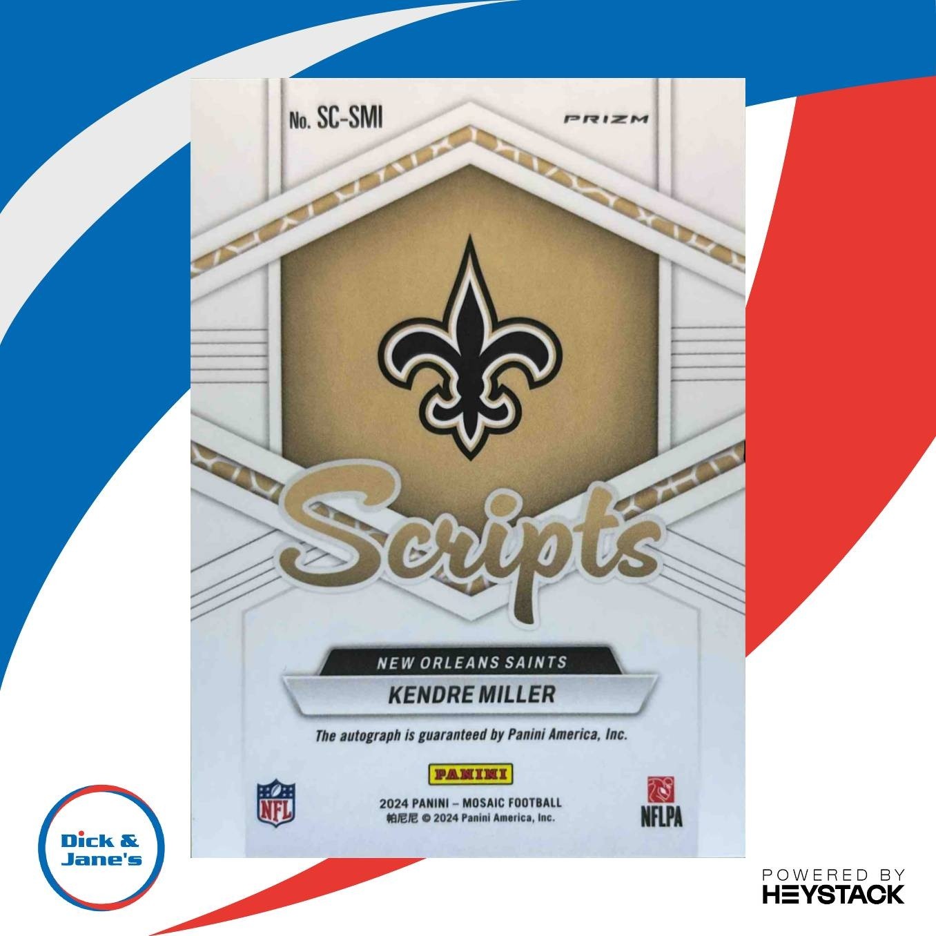 2024 Panini Mosaic Kendre Miller Scripts Mosaic Prizm #SC-SMI Auto Saints - Sports Cards