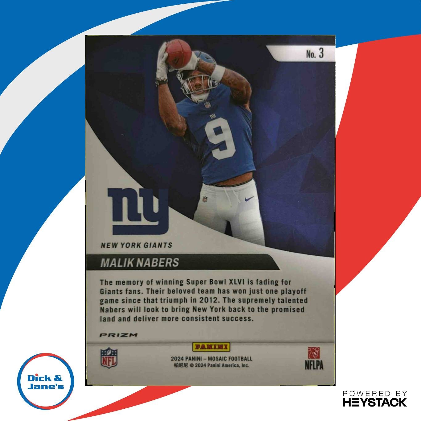 2024 Panini Mosaic Malik Nabers Elevate Green #3 RC New York Giants - Sports Cards