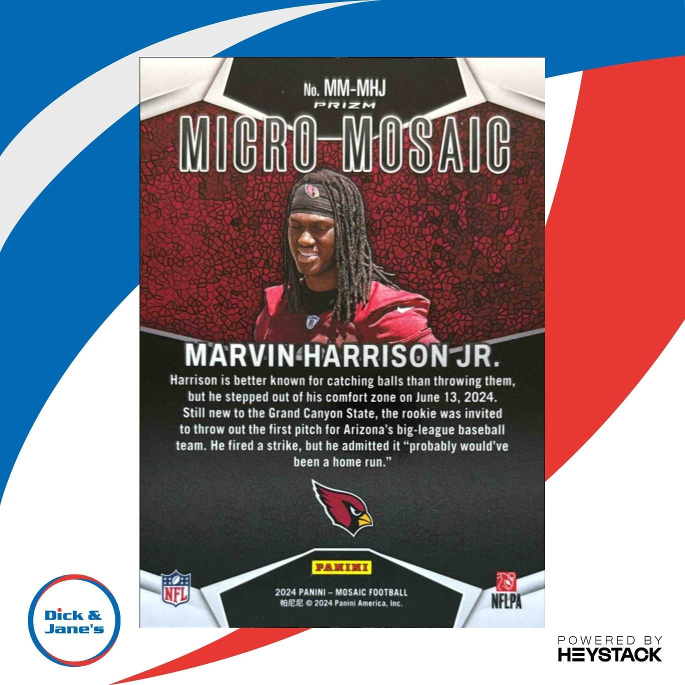 2024 Panini Mosaic Marvin Harrison Jr. Micro #MM-MHJ RC Arizona Cardinals - Sports Cards