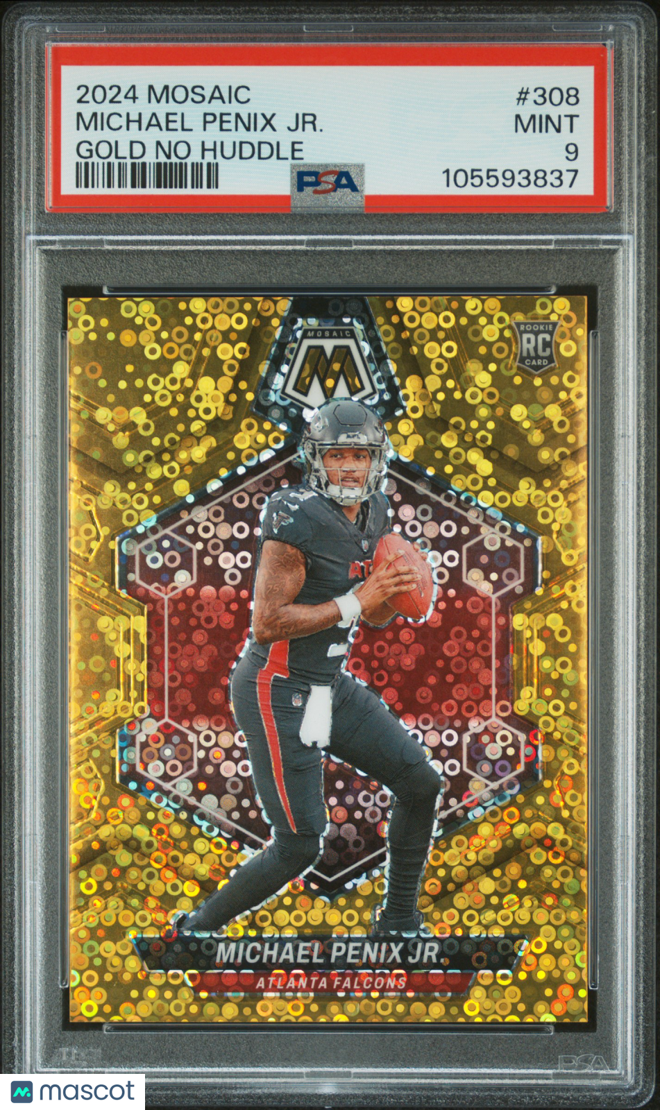 2024 Panini Mosaic Michael Penix JR. Gold No Huddle #308 PSA 9 MINT ROOKIE 03/10 - Graded Sports Cards