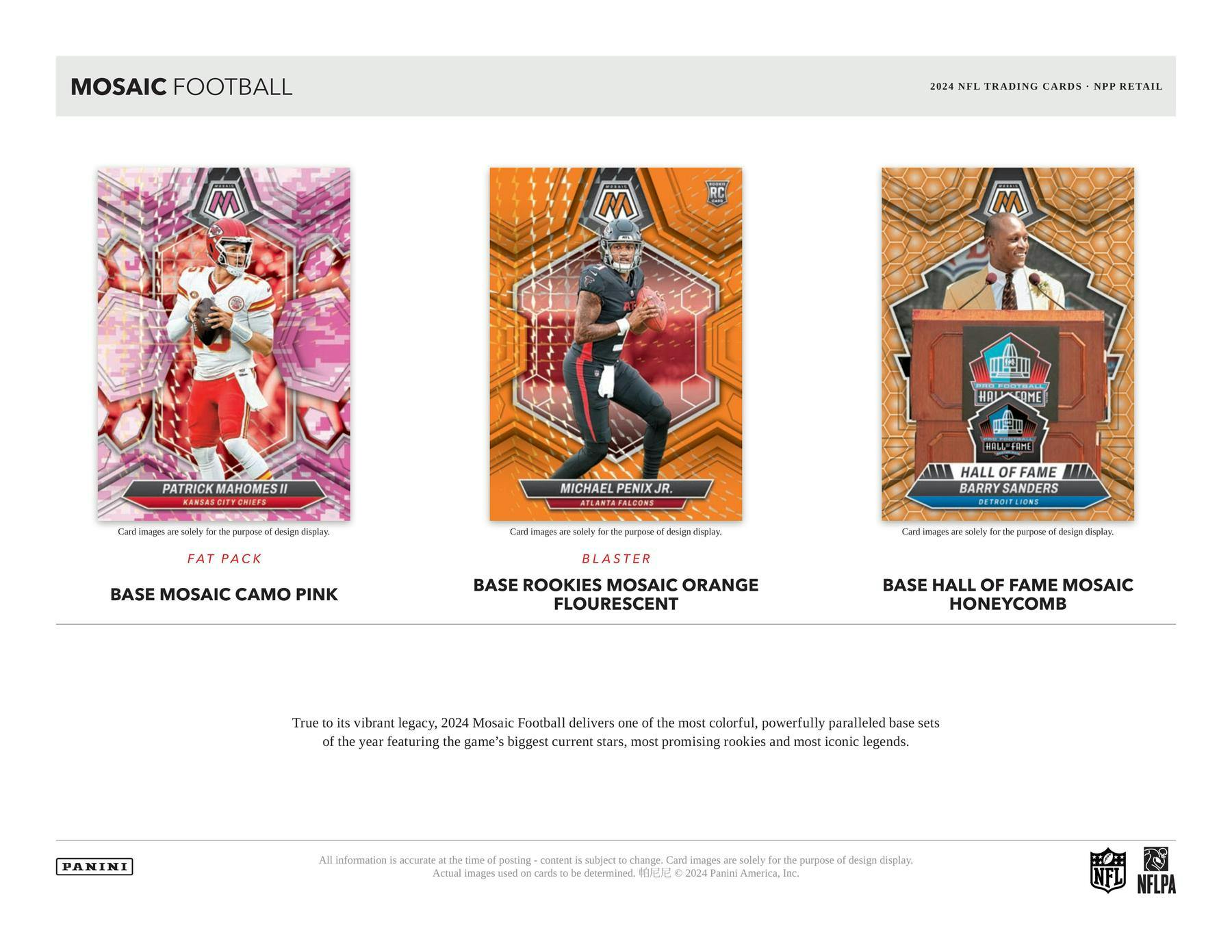 2024 Panini Mosaic NFL Football Retail Blaster Box (Orange Fluorescent Insert) - NFL Blaster