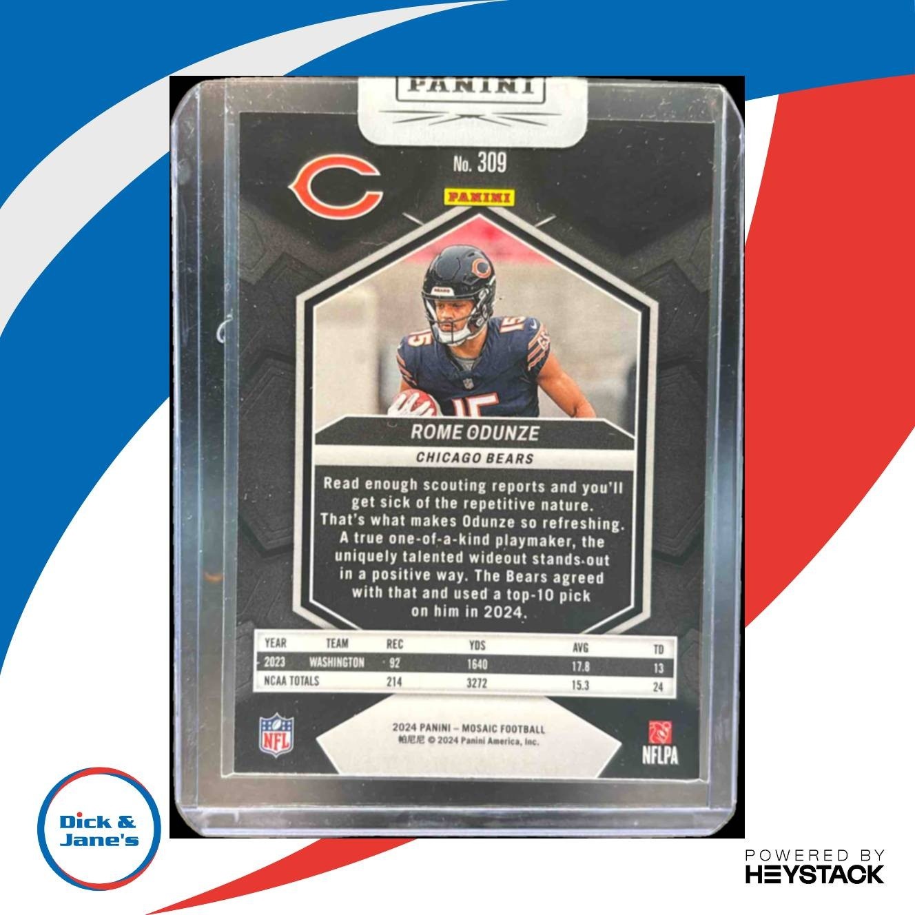 2024 Panini Mosaic Rome Odunze #309 RC Chicago Bears - Sports Cards