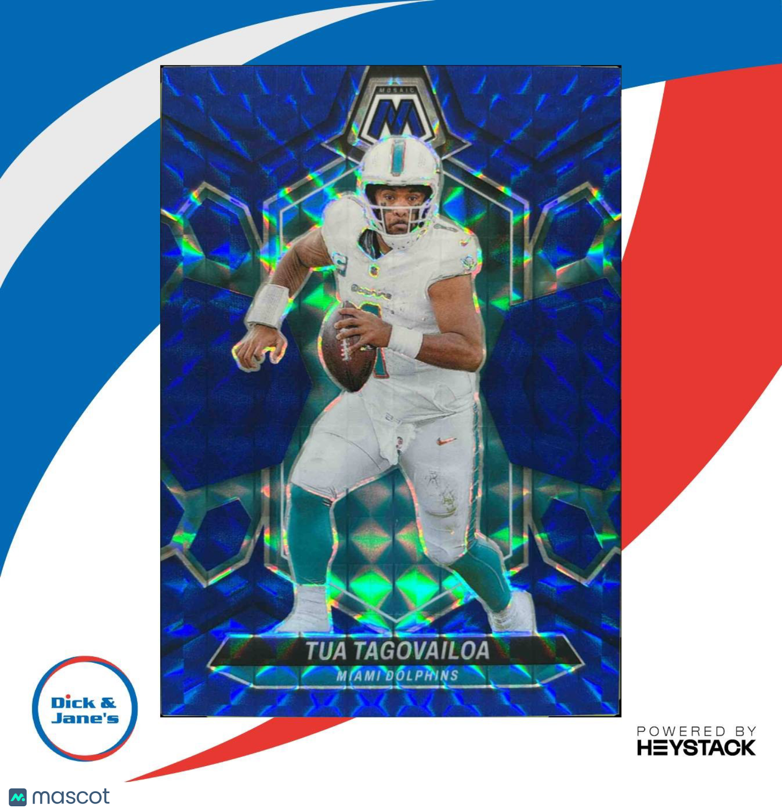 2024 Panini Mosaic Tua Tagovailoa Blue Prizm 65/99 #134 Miami Dolphins - Sports Cards