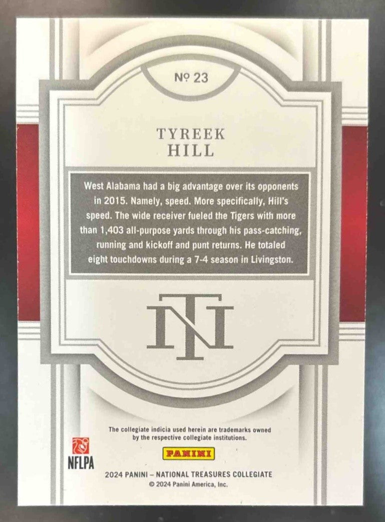 2024 Panini National Treasures Collegiate Tyreek Hill /10 #23 - Sports Cards