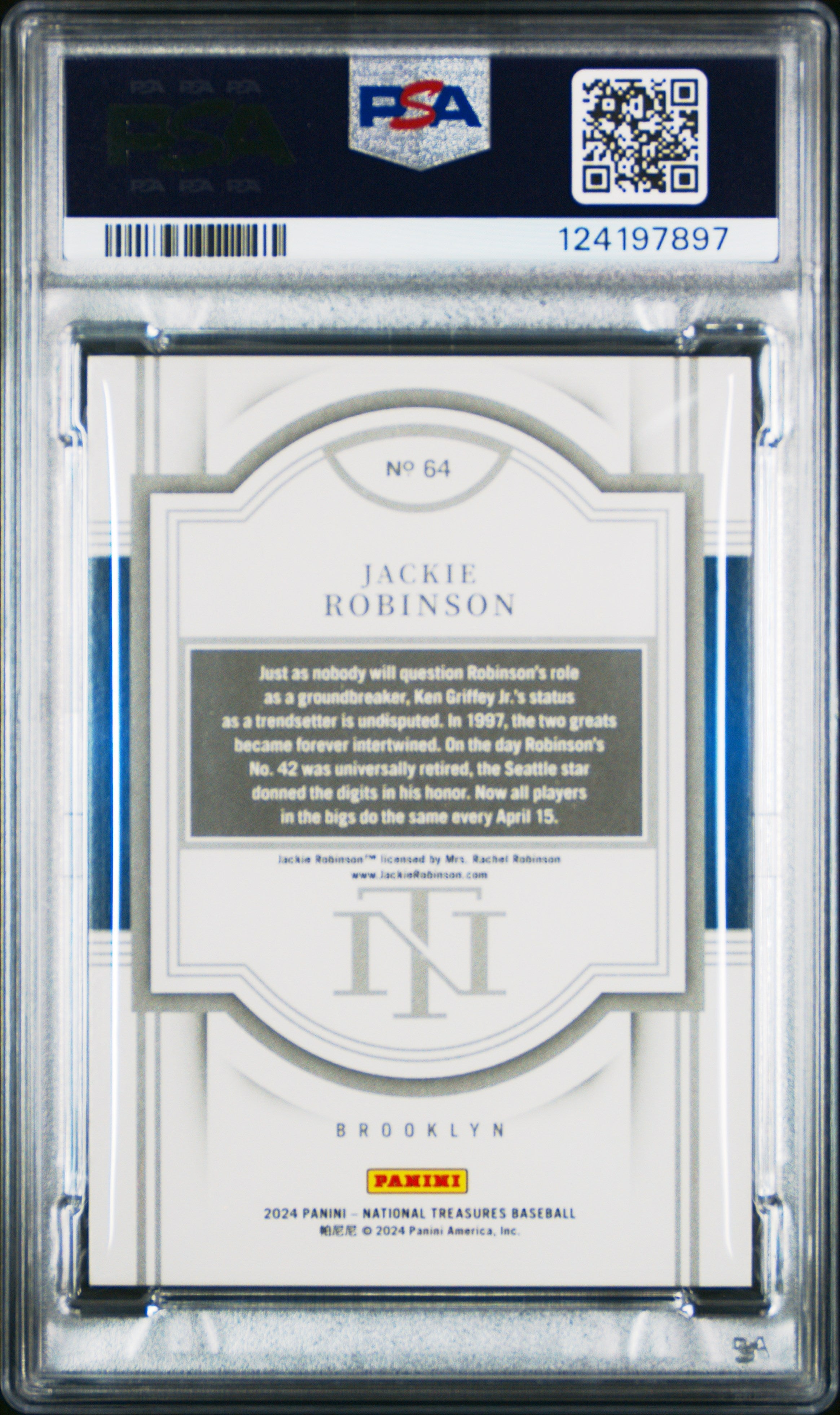 2024 Panini National Treasures Jackie Robinson Emerald 8/8 #64 PSA 9 - Graded Sports Cards
