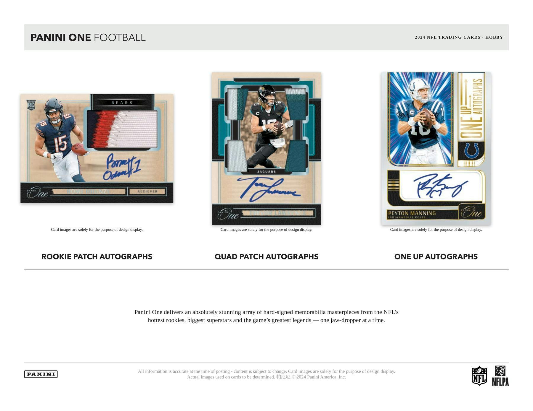 2024 Panini One Football Hobby Box (1 Auto or Mem) - NFL Hobby Box
