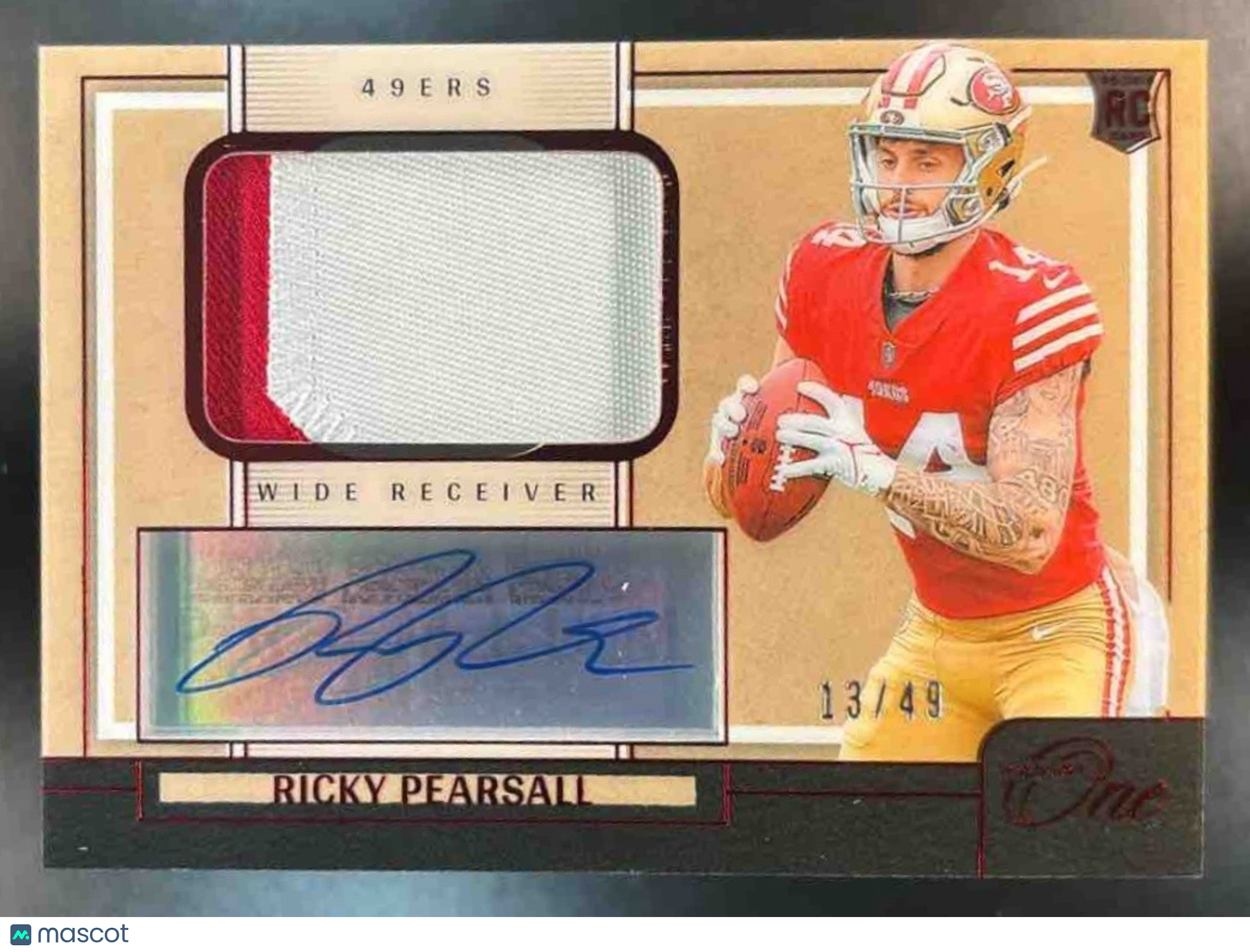 2024 Panini One Ricky Pearsall Patch Auto Red ROOKIE PATCH AUTO /49 MEM RC - Sports Cards
