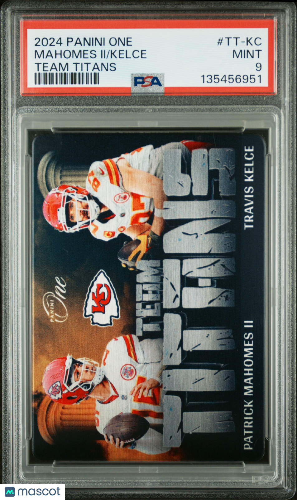 2024 Panini One Team Titans Mahomes II Kelce #TT-KC PSA 9 - Graded Sports Cards