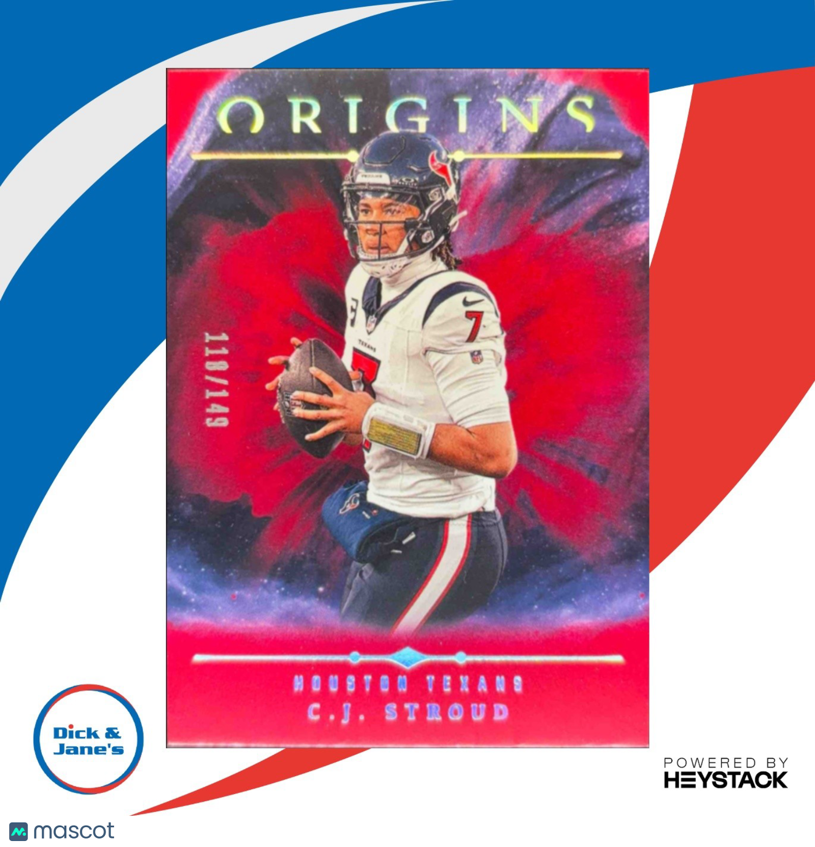 2024 Panini Origins C.J. Stroud Red 118/149 #30 Houston Texans - Sports Cards