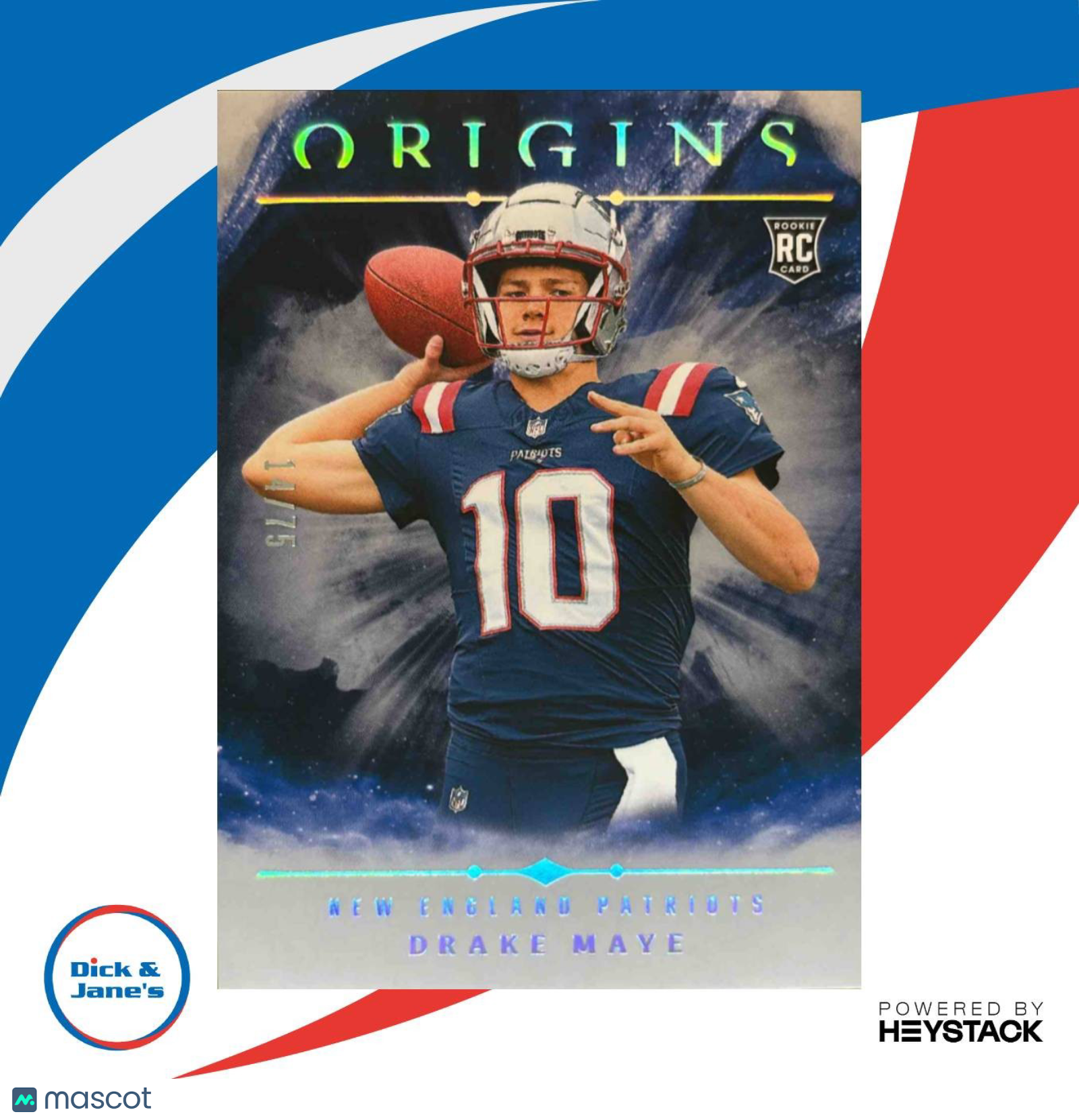 2024 Panini Origins Drake Maye Rookies Silver 14/75 #145 RC New England Patriots - Sports Cards