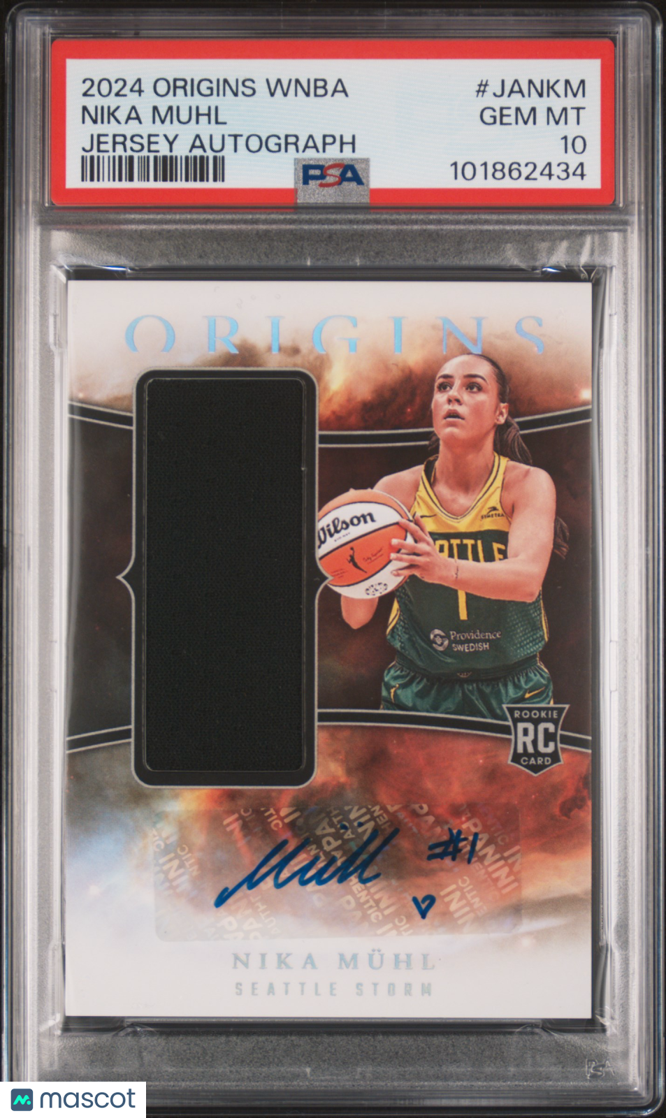 2024 Panini Origins WNBA Jersey Autographs Nika Muhl #JANKM PSA 10 - Graded Sports Cards