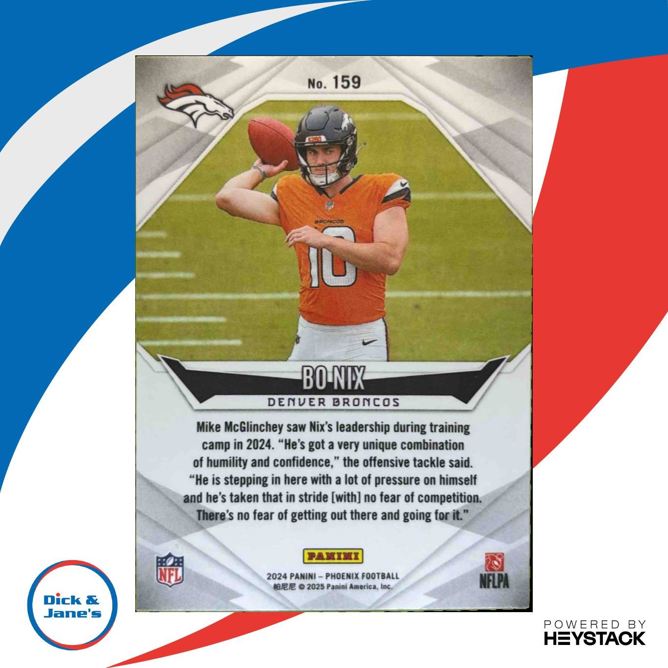 2024 Panini Phoenix Bo Nix Hyper #159 RC Denver Broncos - Sports Cards