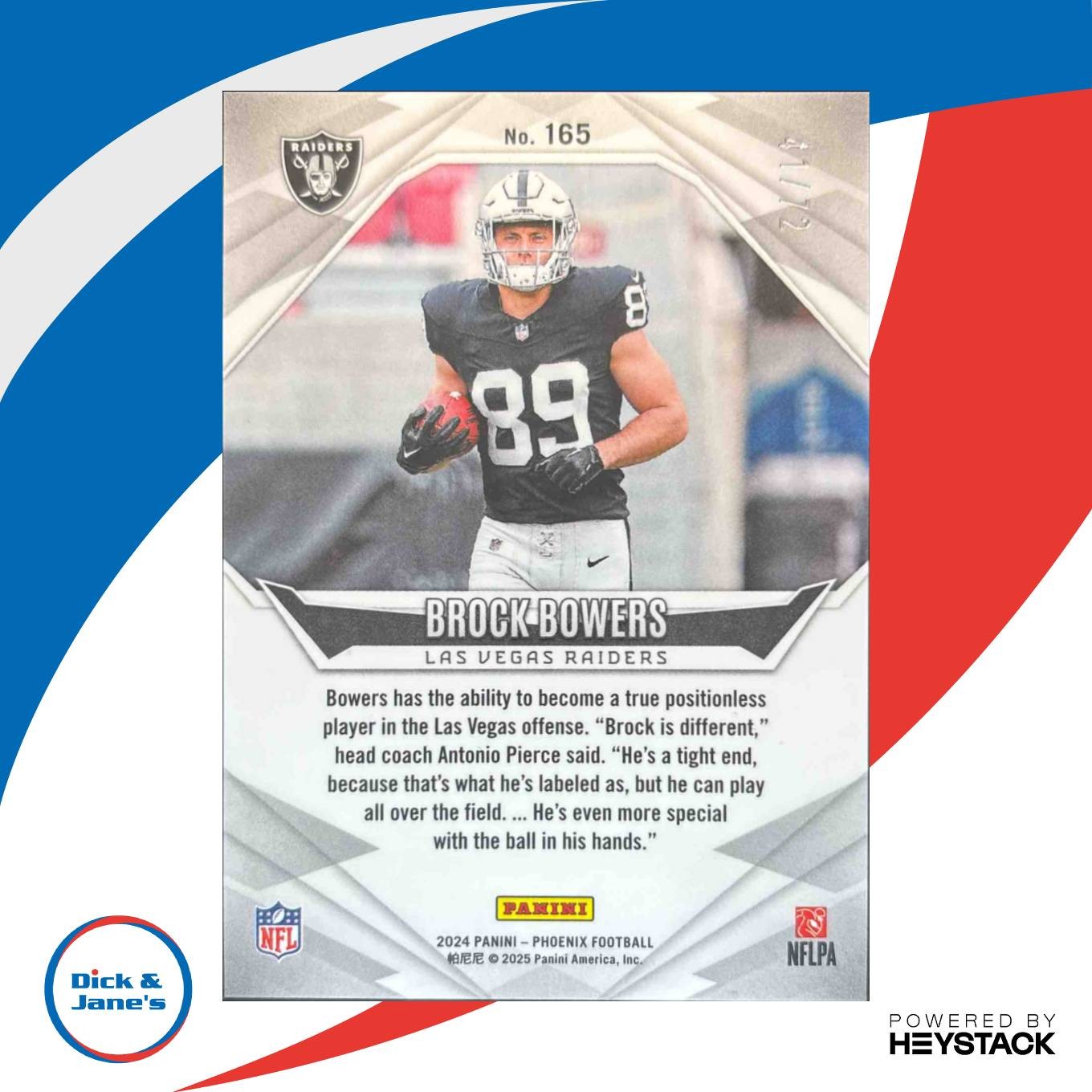 2024 Panini Phoenix Brock Bowers Teal Fade 1/72 #165 RC Las Vegas Raiders - Sports Cards