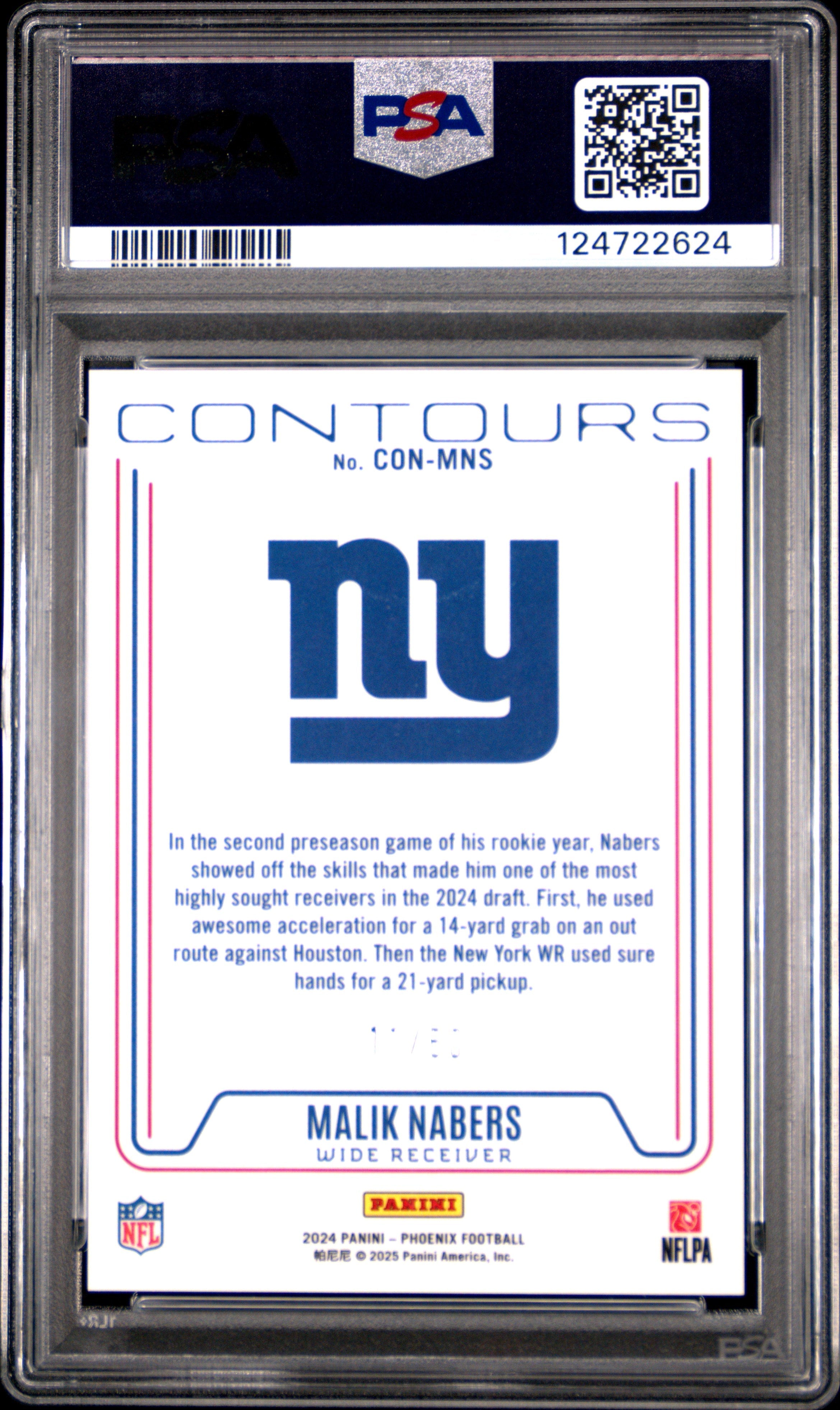 2024 Panini Phoenix Contours Malik Nabers Blue #CONMNS PSA 10 - Graded Sports Cards