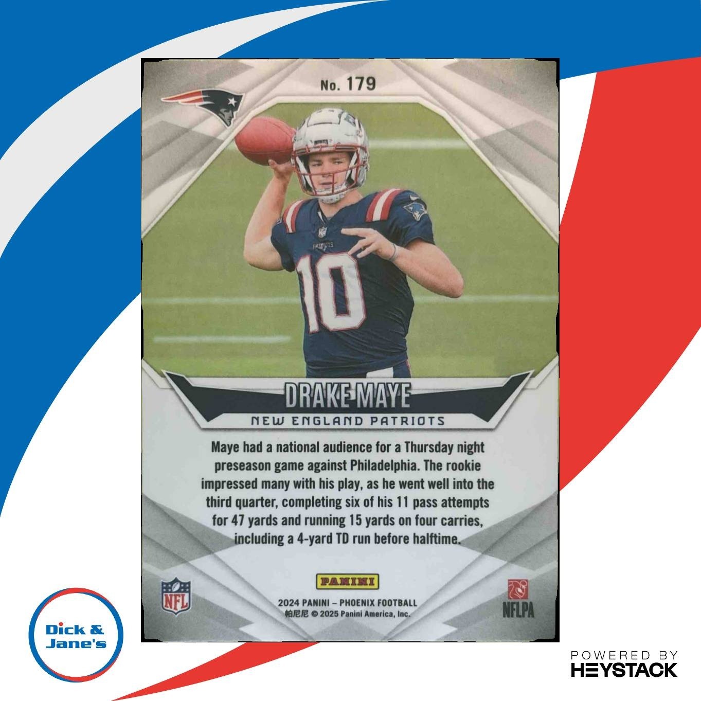 2024 Panini Phoenix Drake Maye Purple #179 RC New England Patriots - Sports Cards