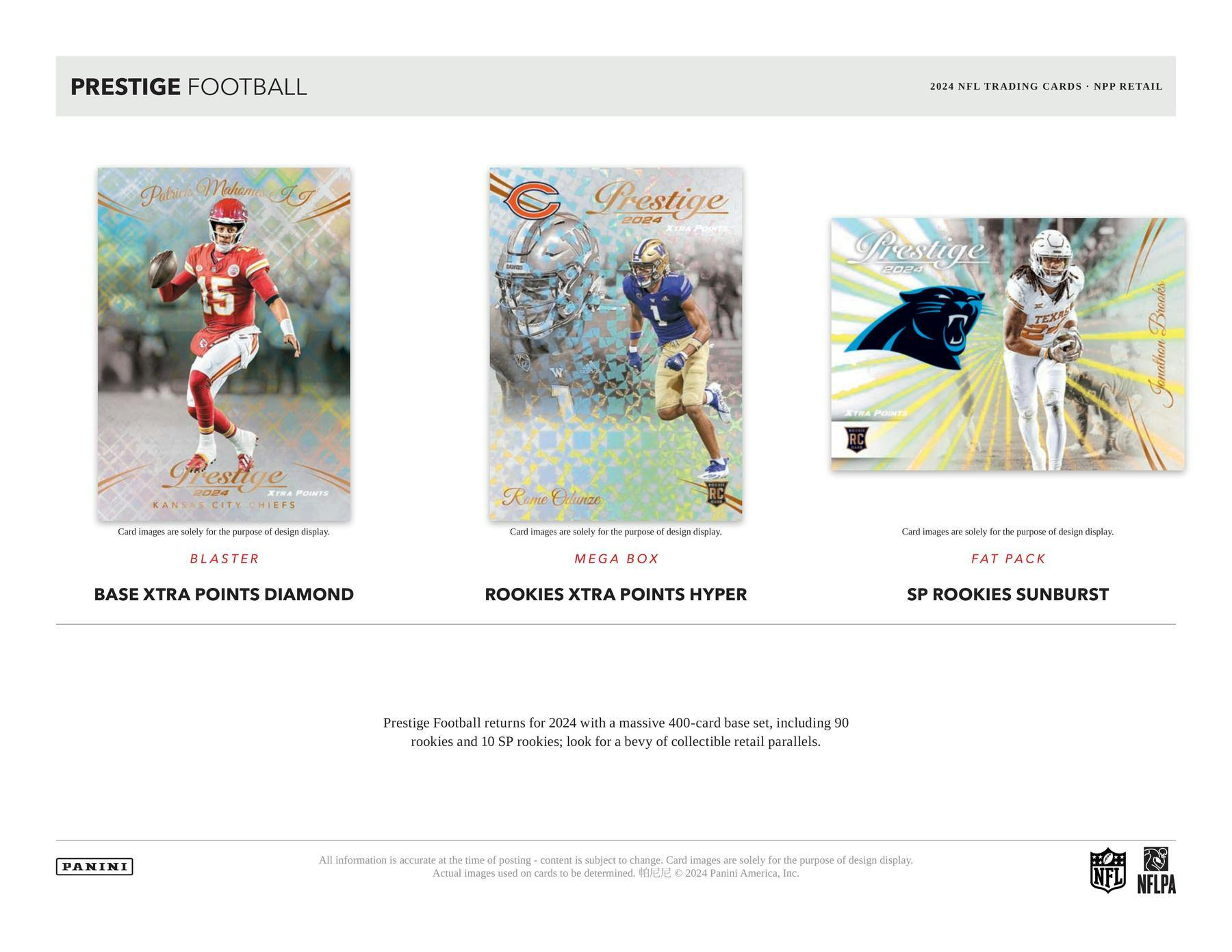 2024 Panini Prestige Football Blaster Box (8 Rookies + 1 Numbered + Diamond Parallels) - NFL Blaster Box