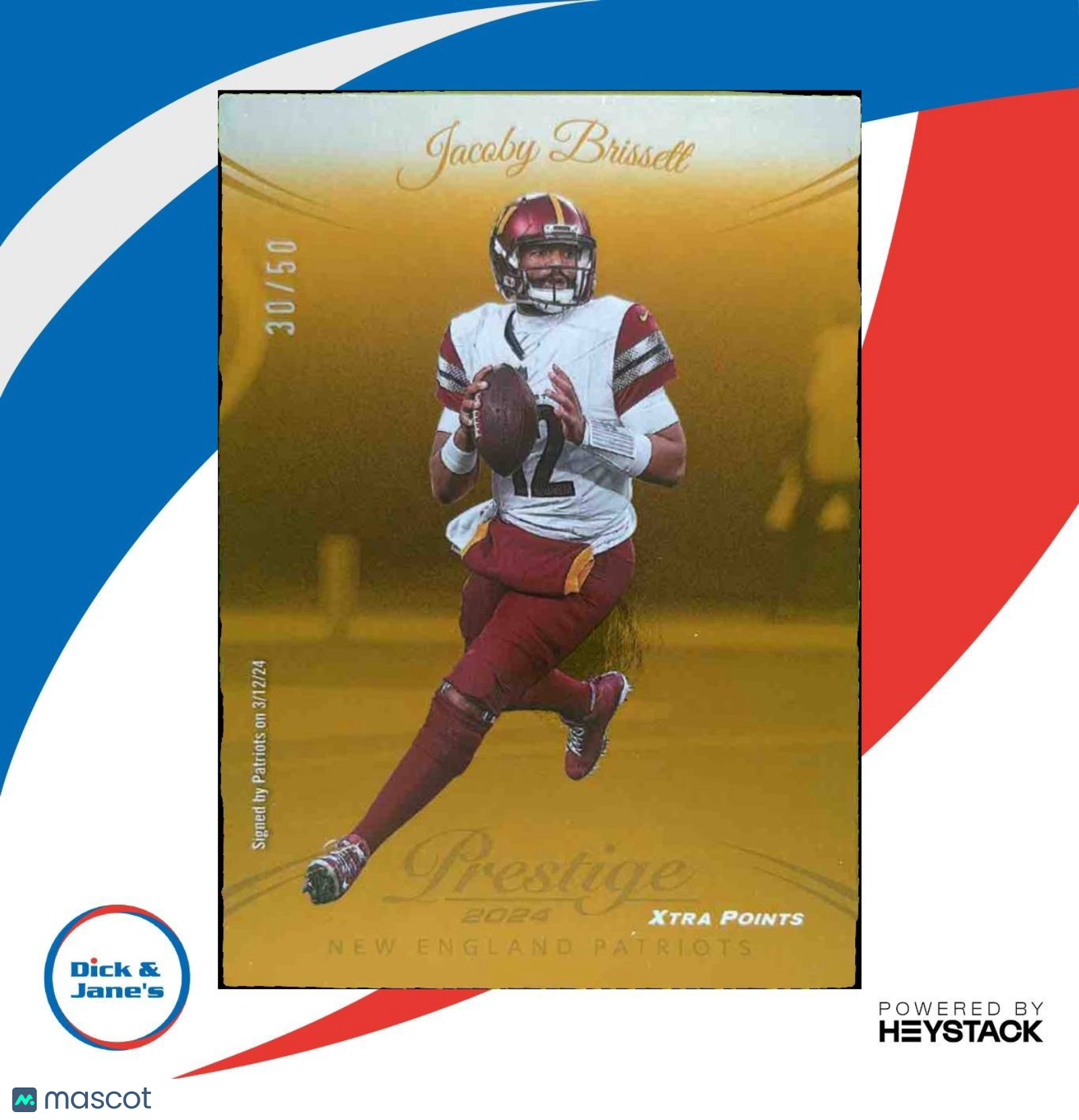 2024 Panini Prestige Jacoby Brissett Orange Xtra Points 30/50 #200 Patriots - Sports Cards