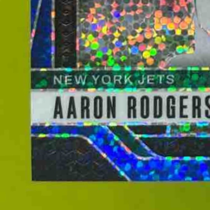 2024 Panini Prizm Aaron Rodgers Blue Sparkle 17/96 #222 New York Jets - Sports Cards