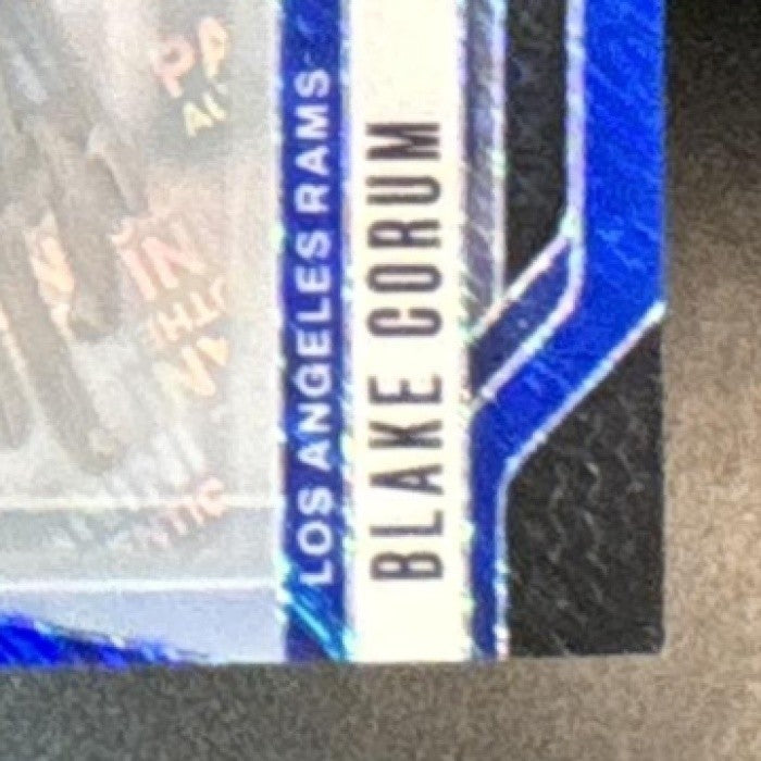 2024 Panini Prizm Blake Corum Auto Blue Shimmer /25 #308 RC Los Angeles Rams - Sports Cards