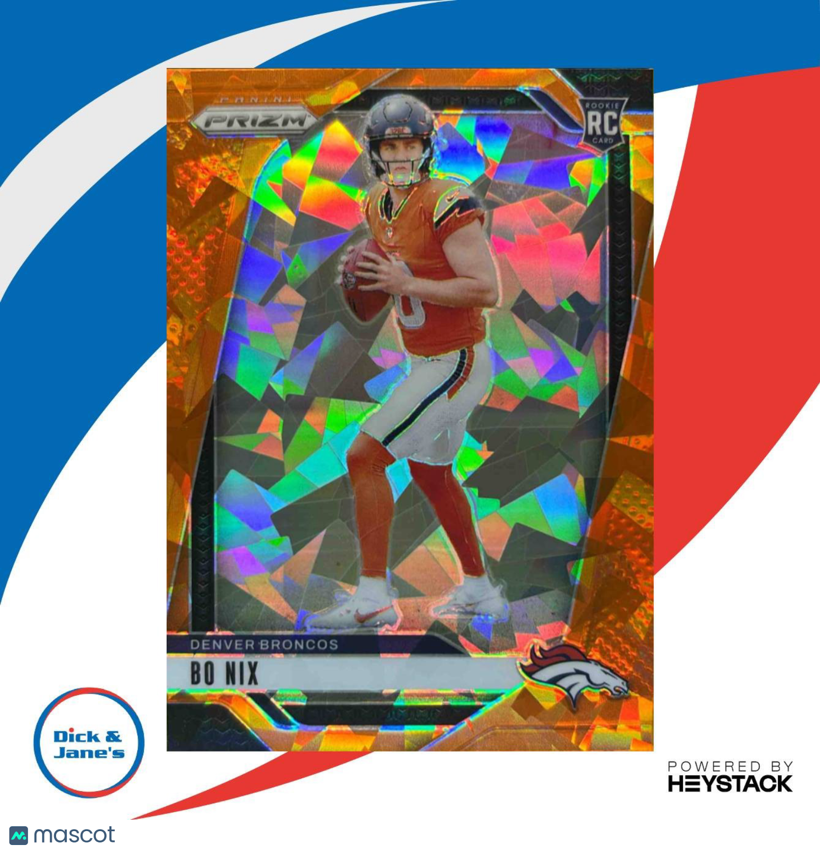 2024 Panini Prizm Bo Nix Orange Ice #309 RC Denver Broncos - Sports Cards