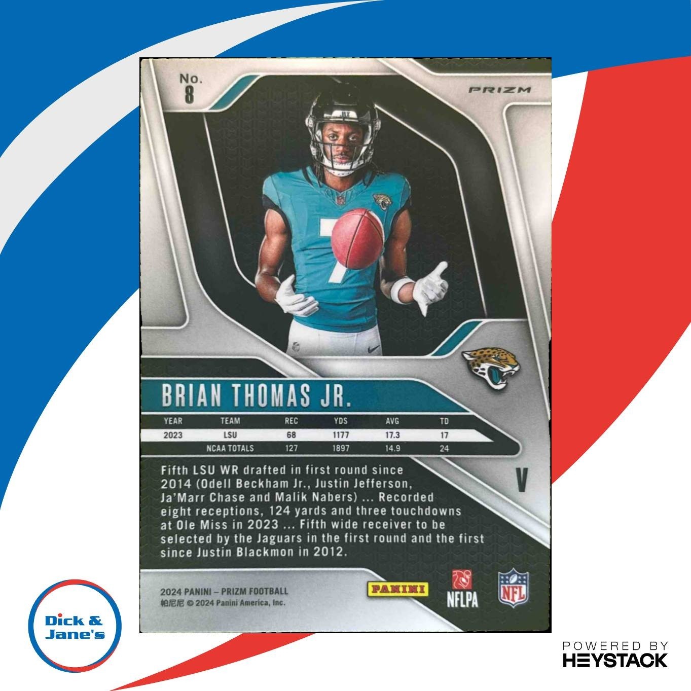 2024 Panini Prizm Brian Thomas Jr. Rookie Variations Green Wave RC VAR Jaguars - Sports Cards