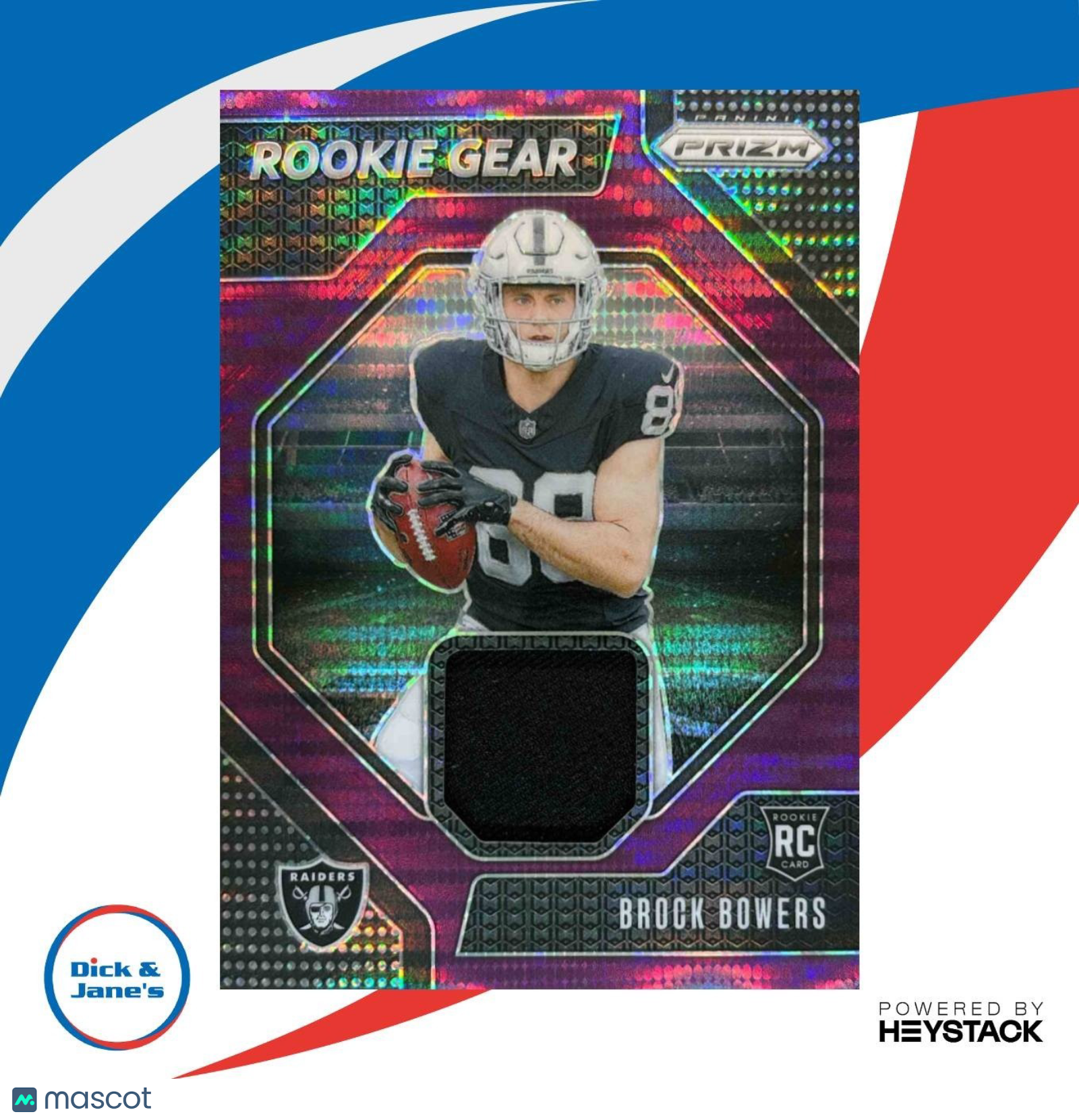 2024 Panini Prizm Brock Bowers Rookie Gear Purple Pulsar MEM Las Vegas Raiders - Sports Cards