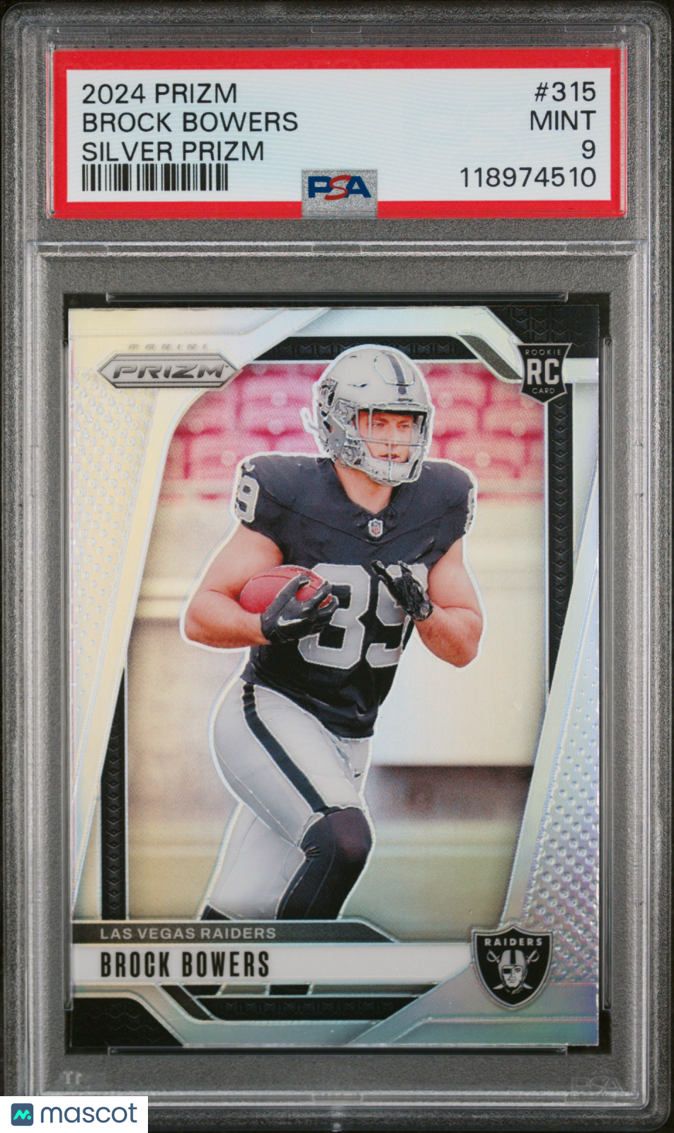 2024 Panini Prizm Brock Bowers Silver #315 PSA 9 - Graded Sports Cards