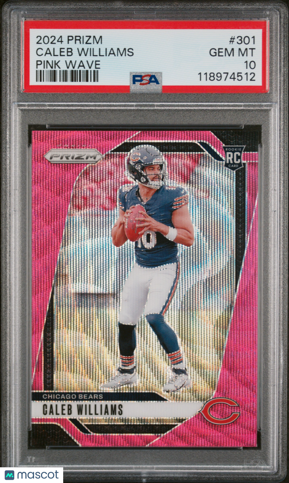 2024 Panini Prizm Caleb Williams Pink Wave #301 PSA 10 - Graded Sports Cards