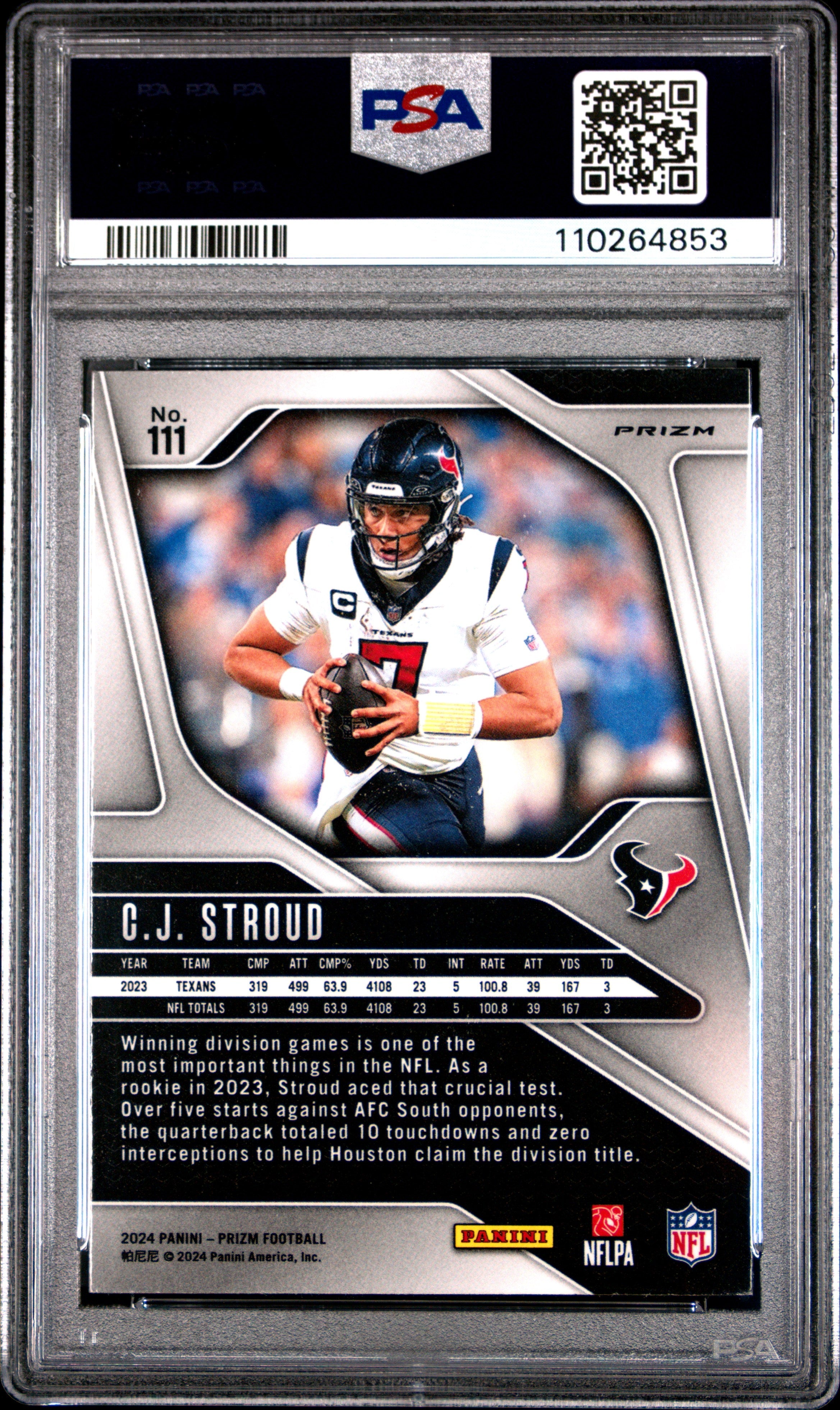 2024 Panini Prizm CJ Stroud Black & White Checker #111 PSA 9 - Graded Sports Cards