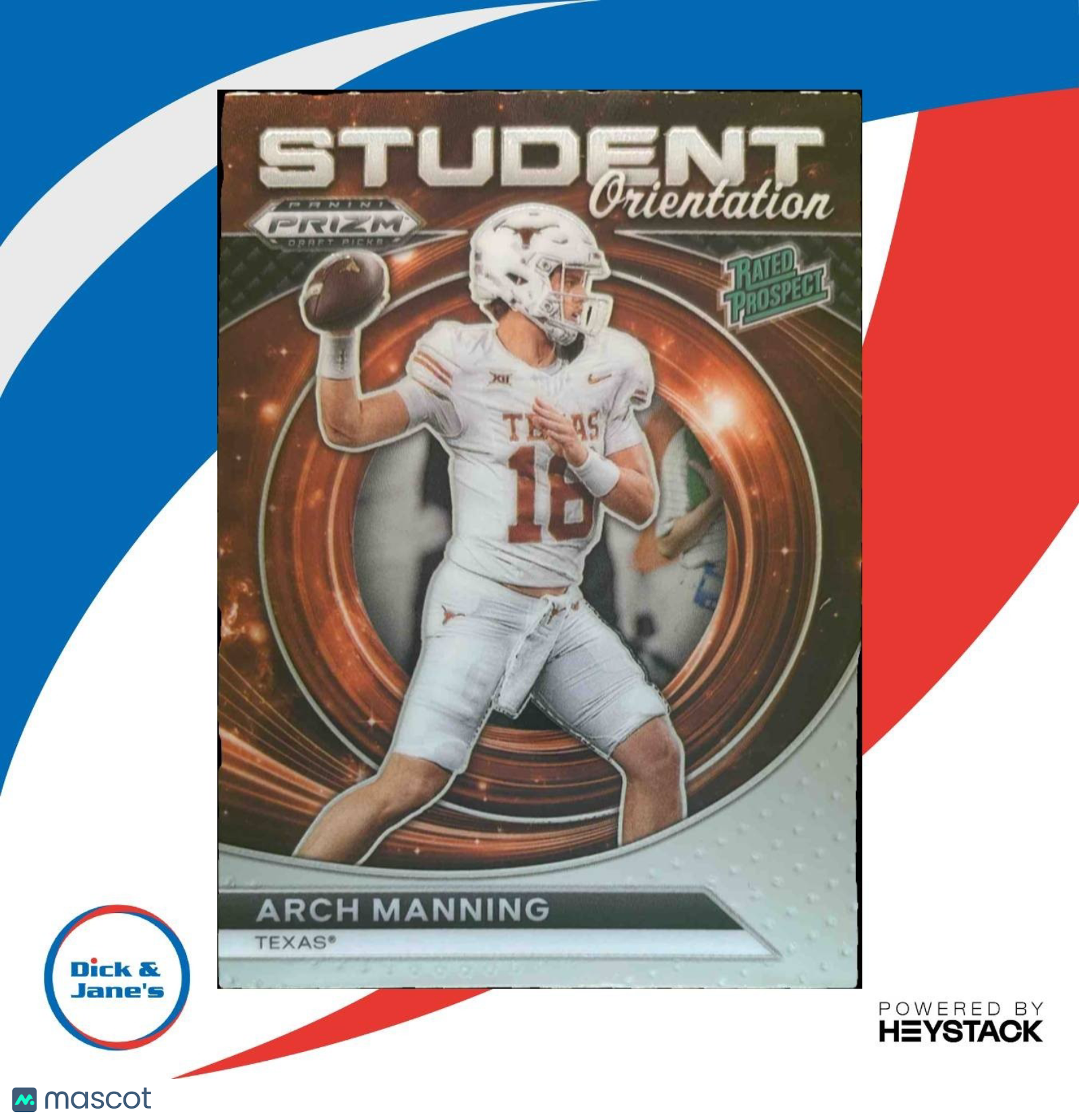 2024 Panini Prizm Collegiate Arch Manning Student Orientation Texas Longhorns - Sports Cards
