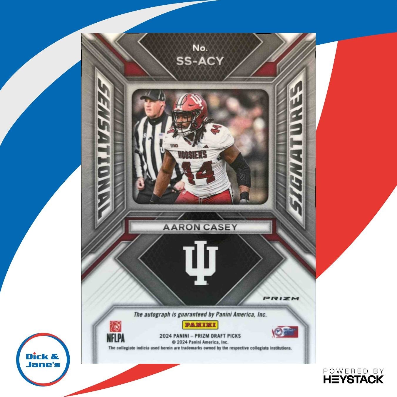 2024 Panini Prizm Collegiate Draft Aaron Casey Sensational Signatures Red Ice - Sports Cards