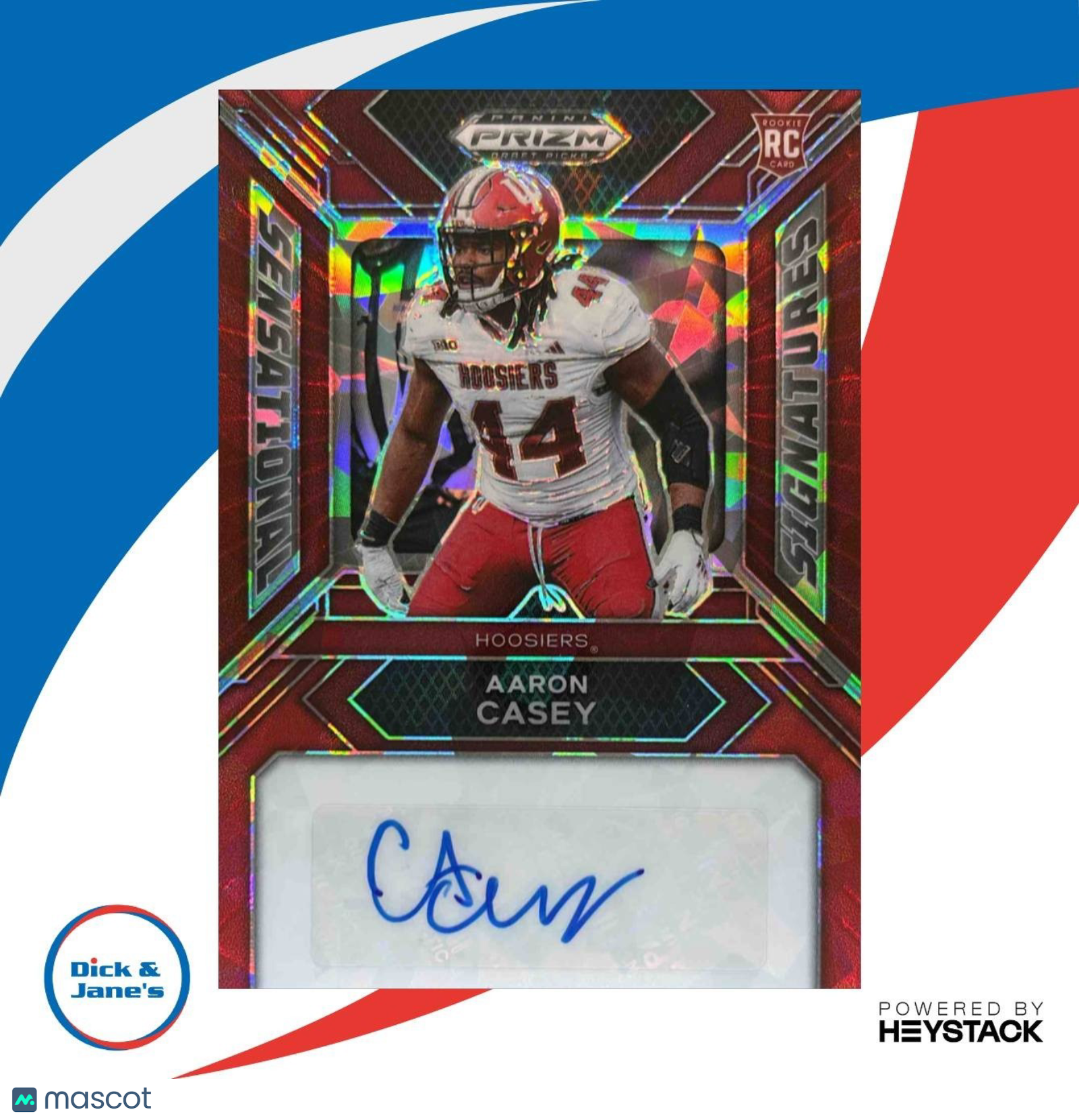 2024 Panini Prizm Collegiate Draft Aaron Casey Sensational Signatures Red Ice - Sports Cards