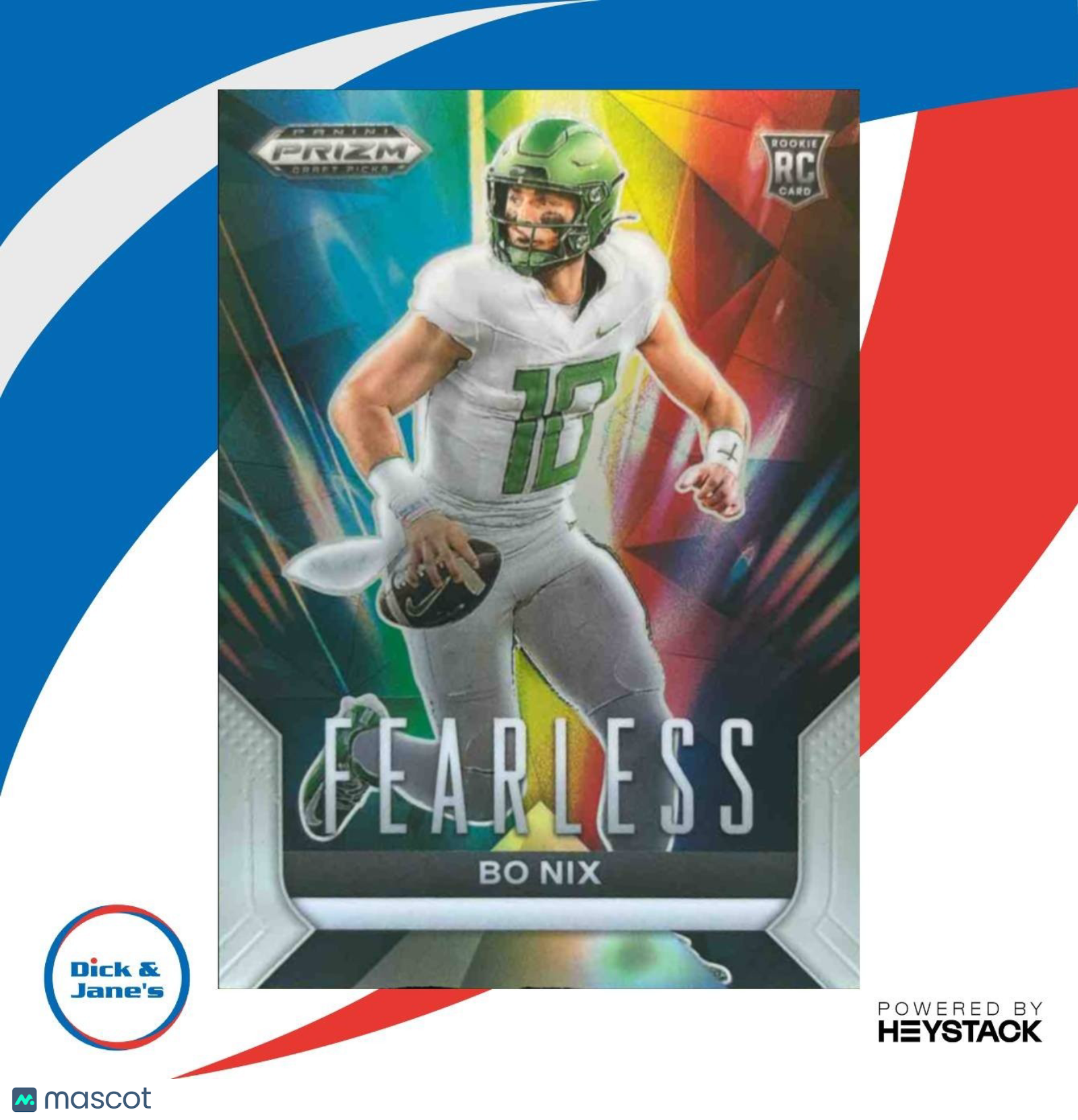 2024 Panini Prizm Collegiate Draft Picks Bo Nix Fearless #F-BN RC Oregon Ducks - Sports Cards