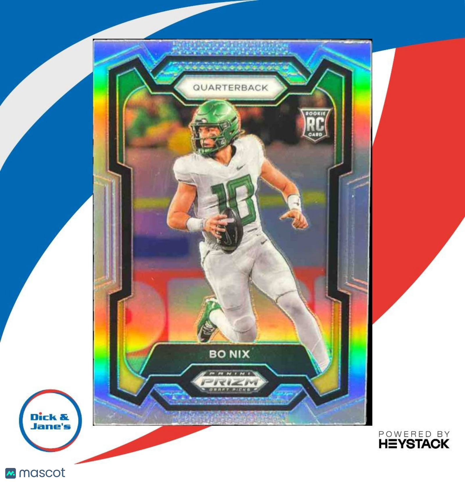 2024 Panini Prizm Collegiate Draft Picks Bo Nix Silver #105 RC Oregon Ducks - Sports Cards