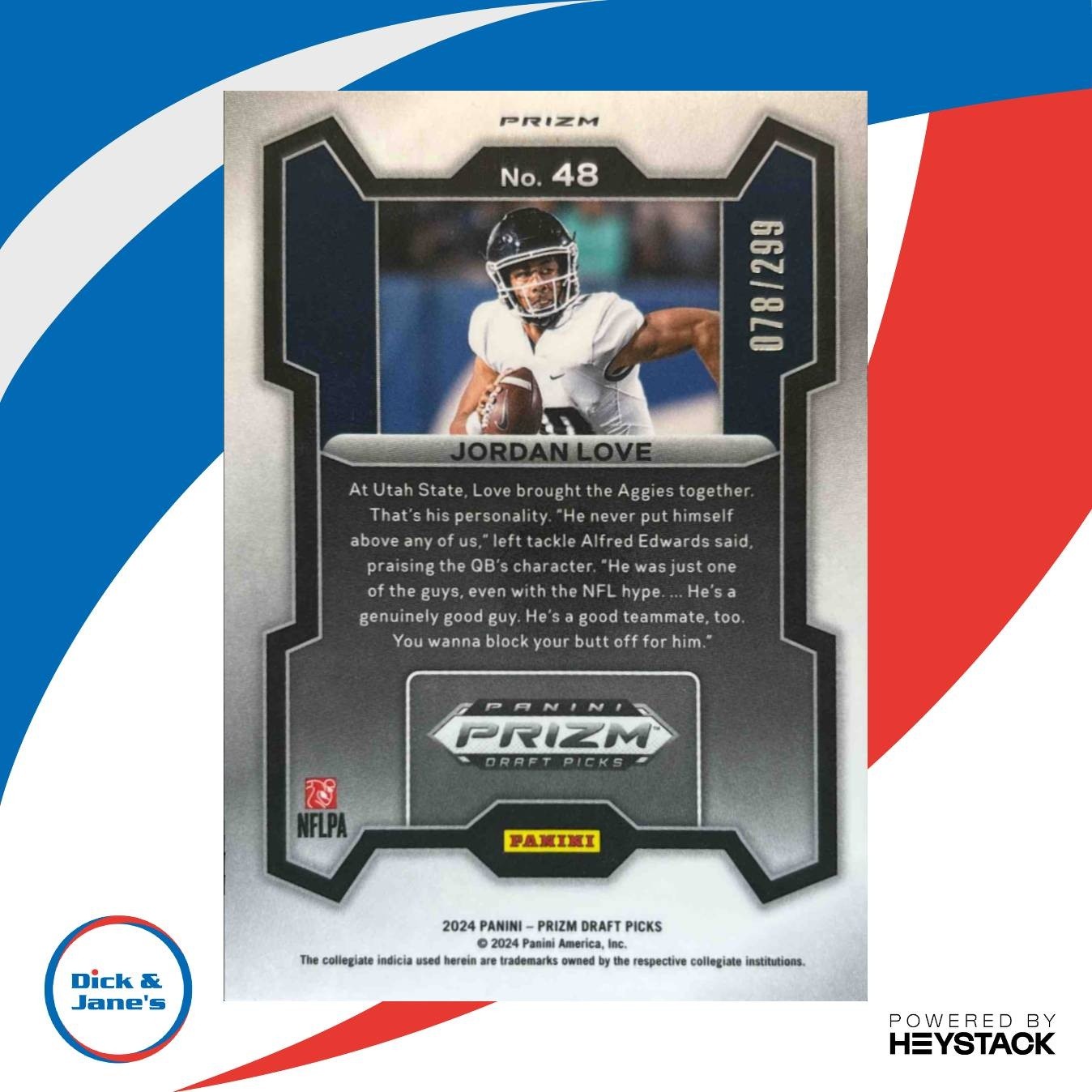 2024 Panini Prizm Collegiate Draft Picks Jordan Love Red /299 #48 - Sports Cards