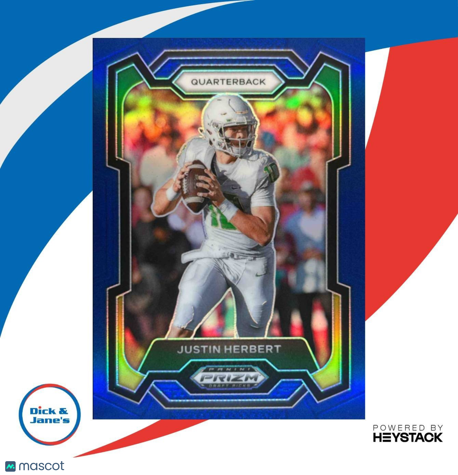 2024 Panini Prizm Collegiate Draft Picks Justin Herbert Blue /199 #69 Ducks - Sports Cards