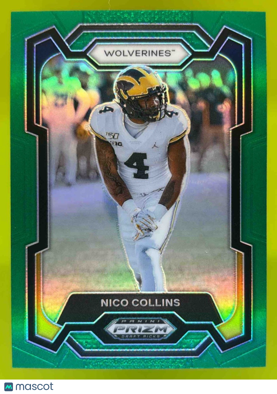2024 Panini Prizm Collegiate Draft Picks Nico Collins Green #51 Wolverines - Sports Cards