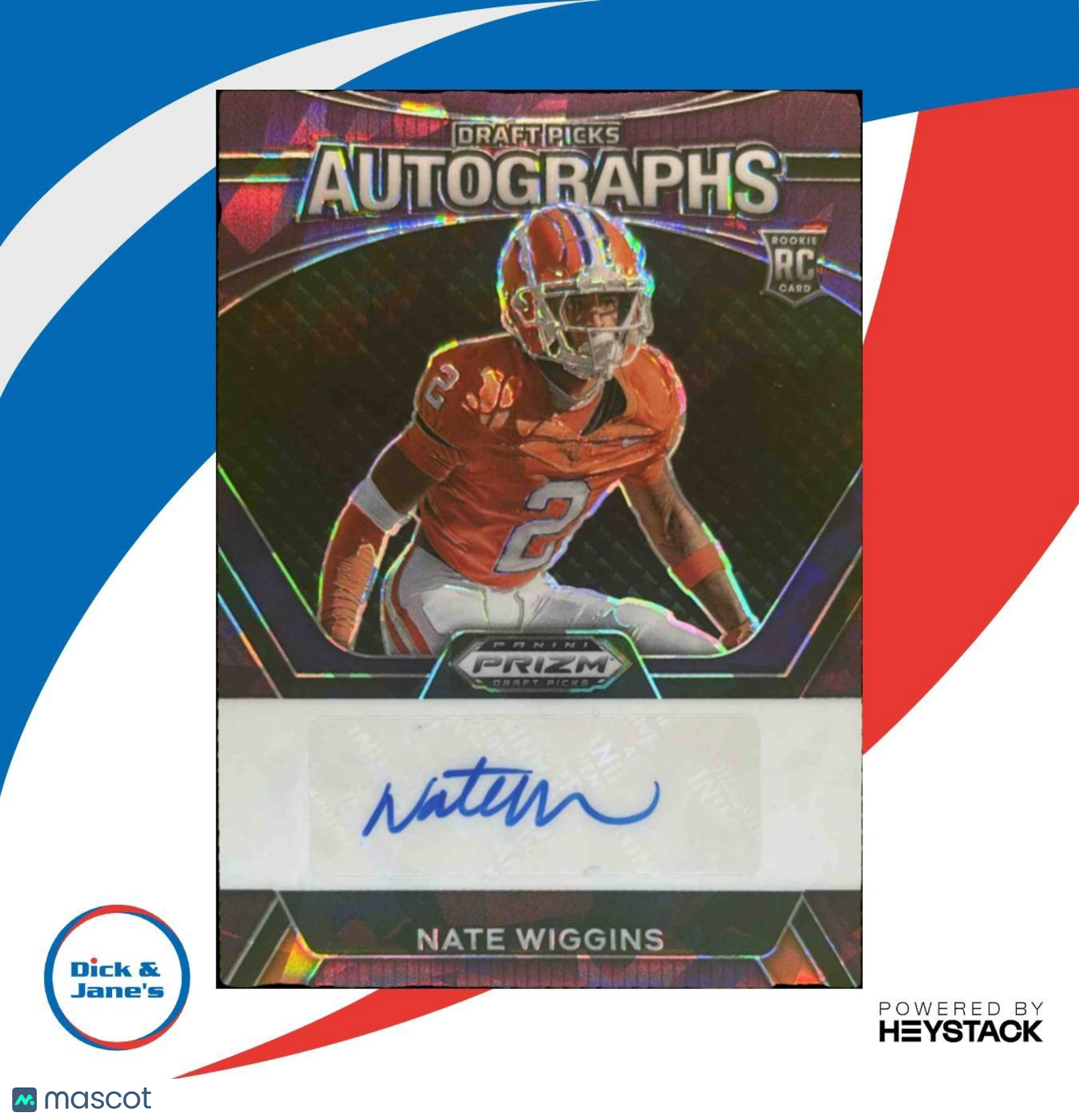 2024 Panini Prizm Collegiate Nate Wiggins Auto Purple Ice 99/99 RC Tigers - Sports Cards