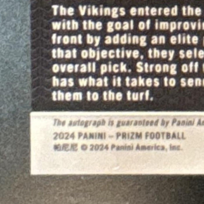 2024 Panini Prizm Dallas Turner Auto Camo /25 #324 RC Minnesota Vikings - Sports Cards