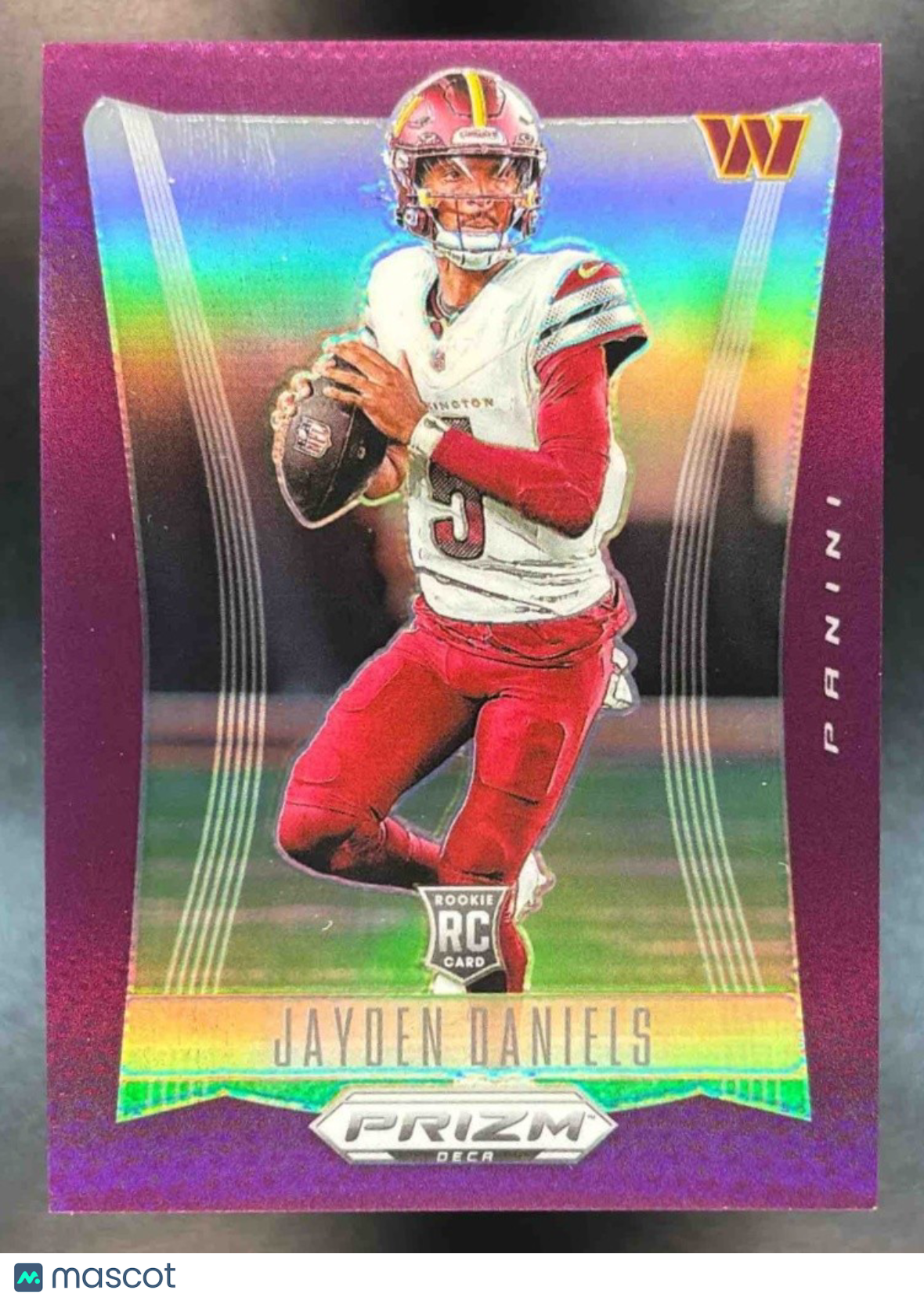 2024 Panini Prizm Deca Jayden Daniels Purple /99 #295 RC Washington Commanders - Sports Cards