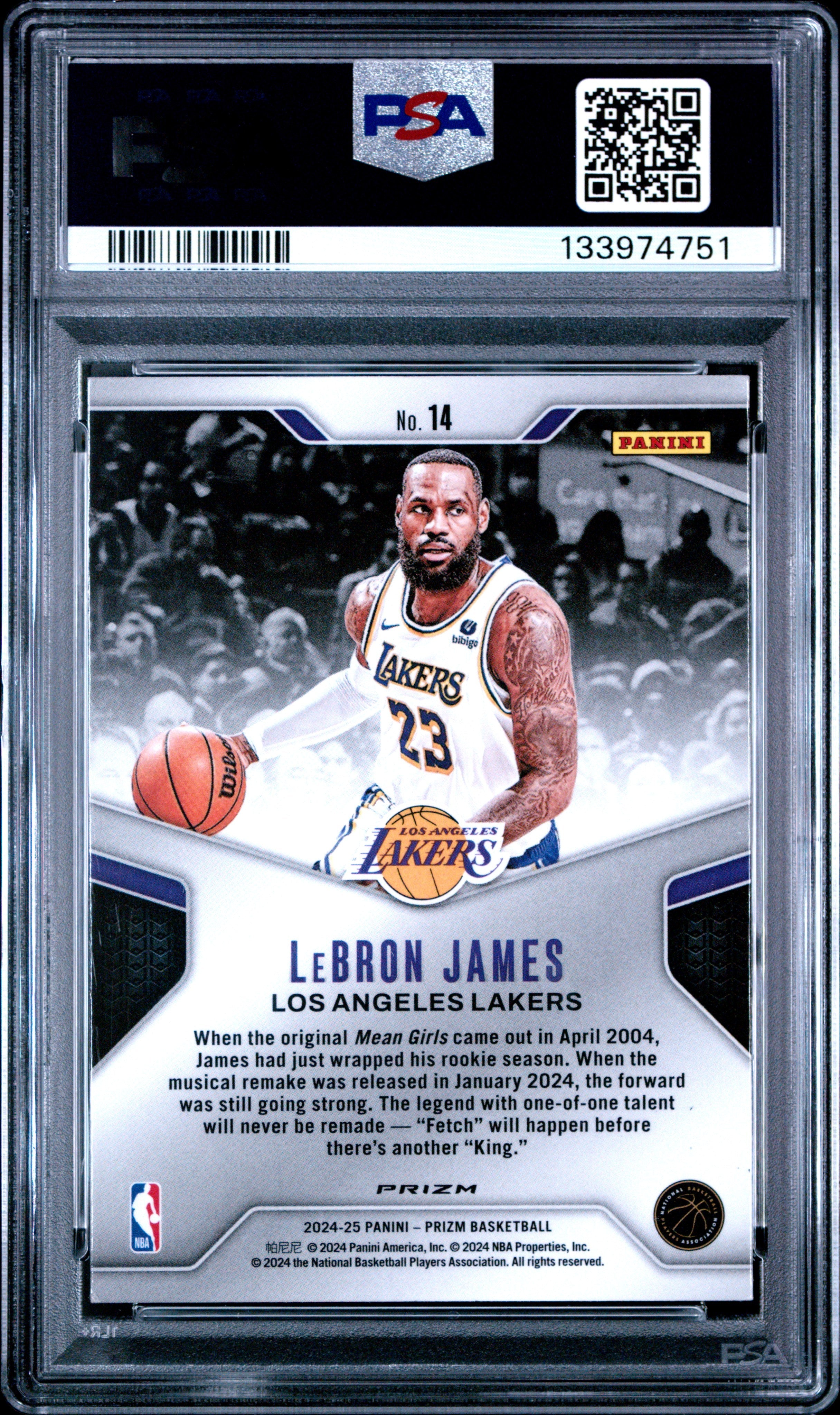 2024 Panini Prizm Dominance LeBron James Silver #14 PSA 8 - Graded Sports Cards
