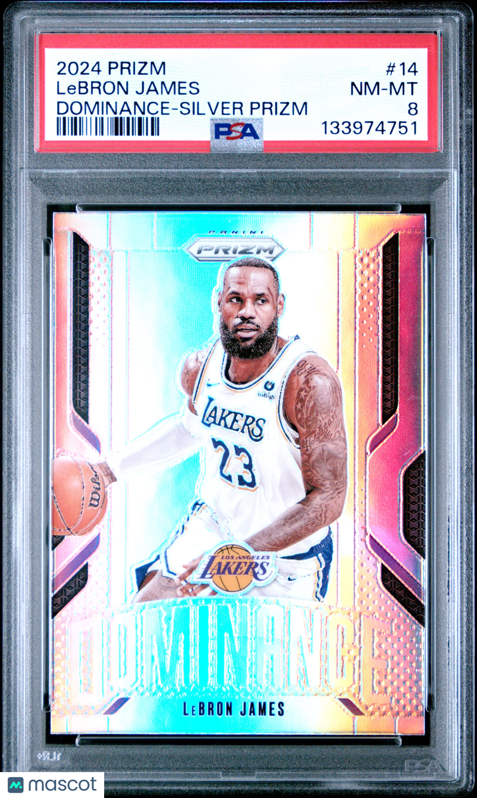 2024 Panini Prizm Dominance LeBron James Silver #14 PSA 8 - Graded Sports Cards