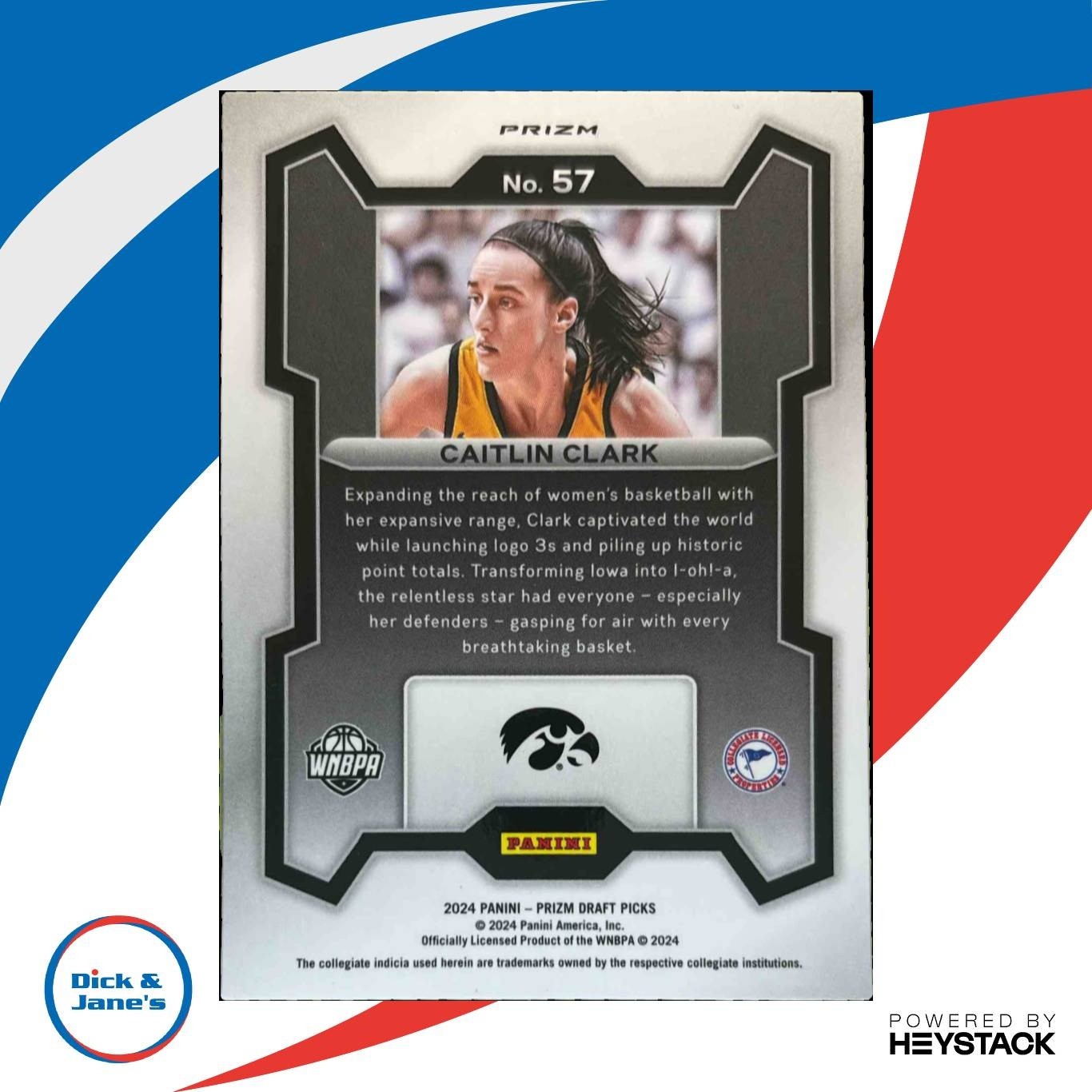 2024 Panini Prizm Draft Collegiate Caitlin Clark Red Ice #57 RC Iowa Hawkeyes - Sports Cards