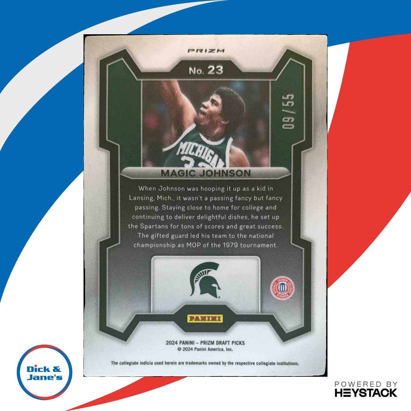 2024 Panini Prizm Draft Magic Johnson Purple Pulsar /55 #23 Spartans - Sports Cards