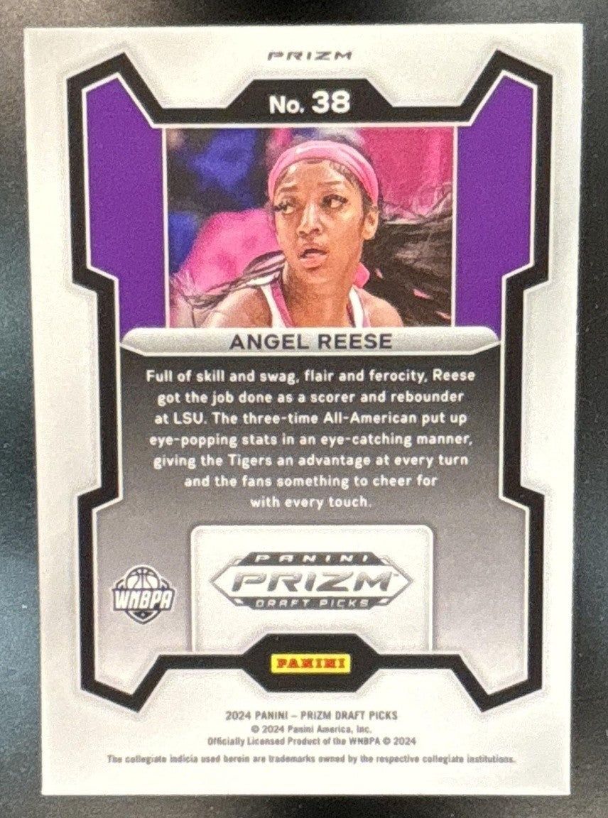 2024 Panini Prizm Draft Picks Collegiate Angel Reese Green #38 RC LSU Tigers - Sports Cards