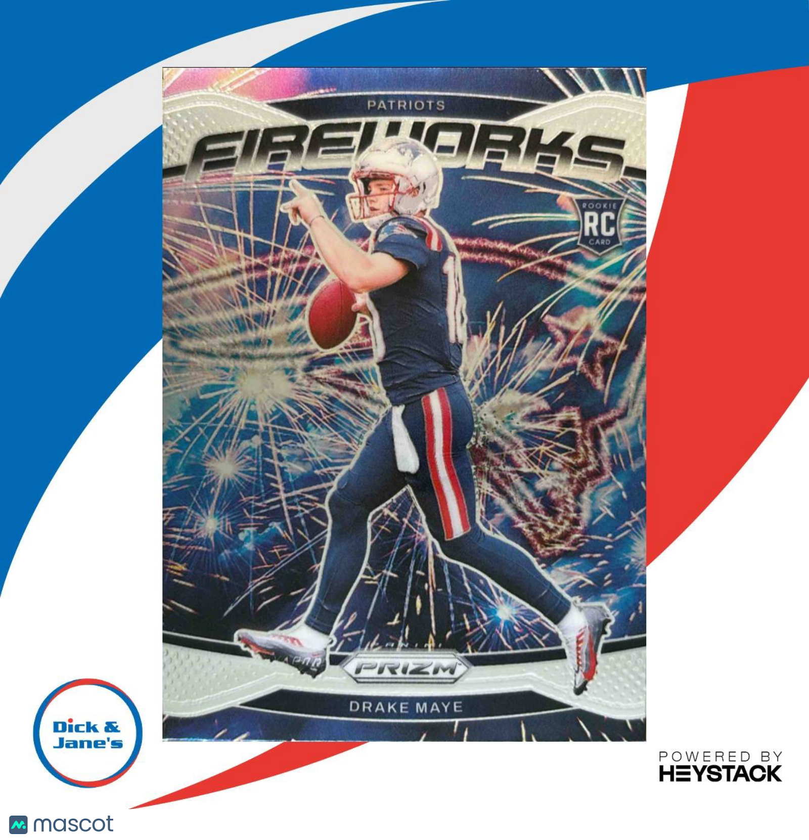2024 Panini Prizm Drake Maye Fireworks #22 RC New England Patriots - Sports Cards