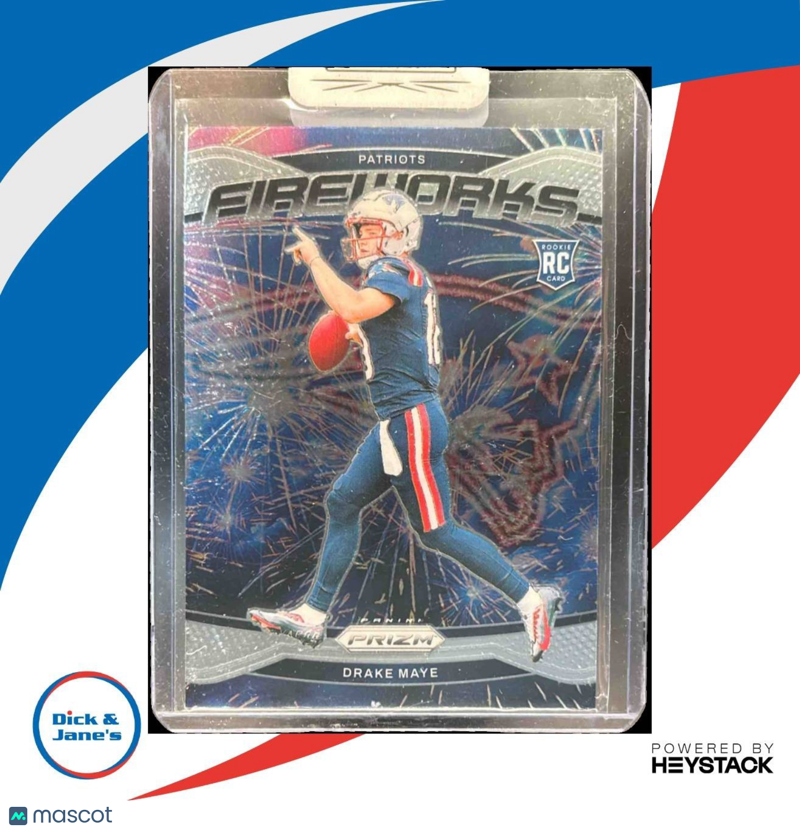2024 Panini Prizm Drake Maye Fireworks #22 RC Patriots - Sports Cards