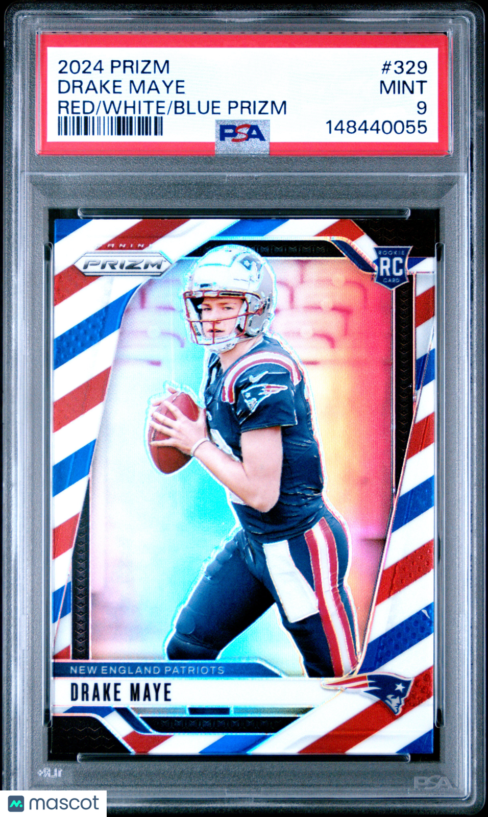 2024 Panini Prizm Drake Maye Red White Blue #329 PSA 9 - Graded Sports Cards